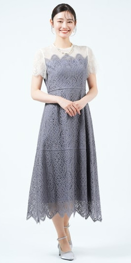 GRACE CONTINENTAL　ビジュAラインピンクドレス