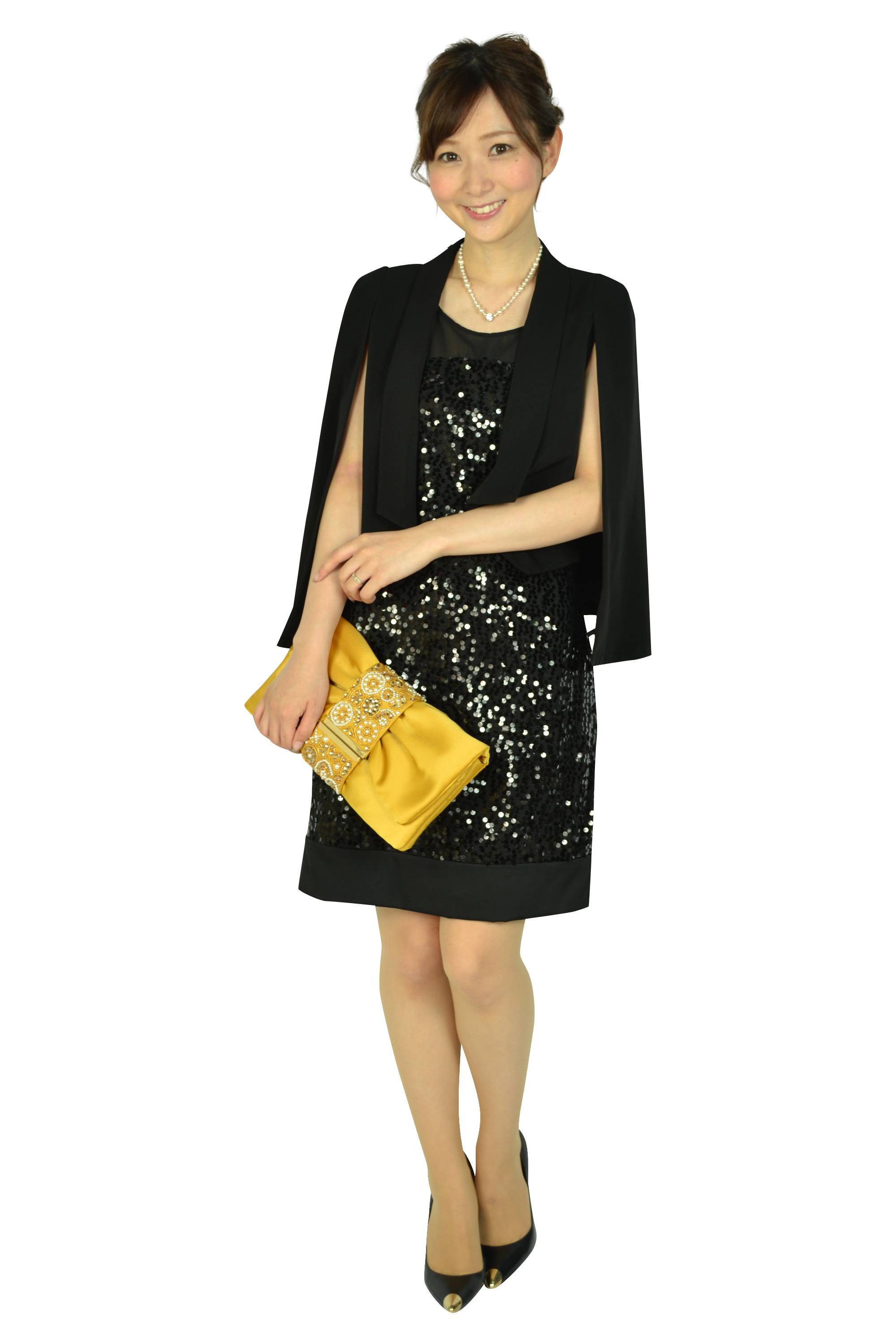 ブラックススパンコールミニドレス