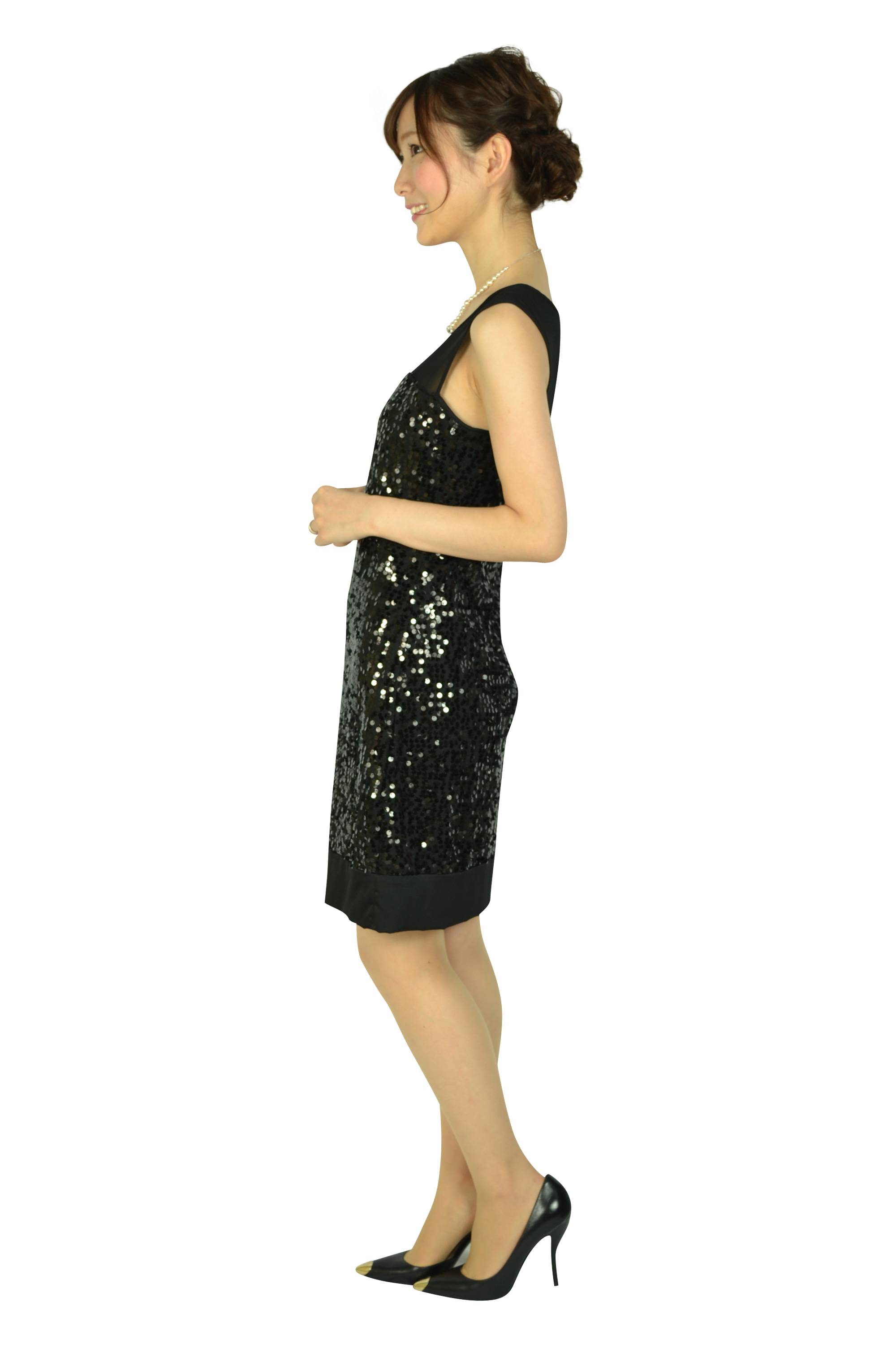 ブラックススパンコールミニドレス