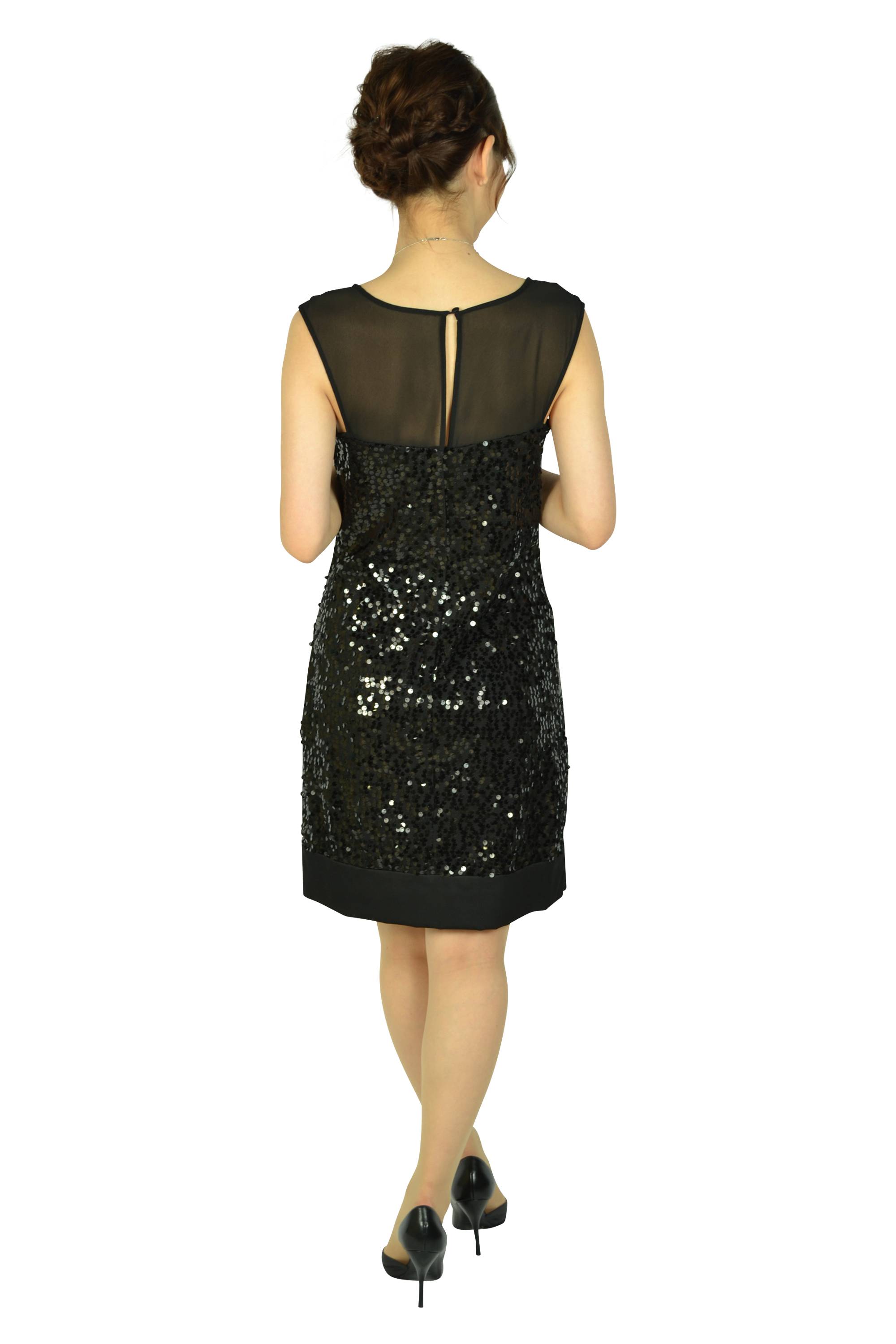 ブラックススパンコールミニドレス