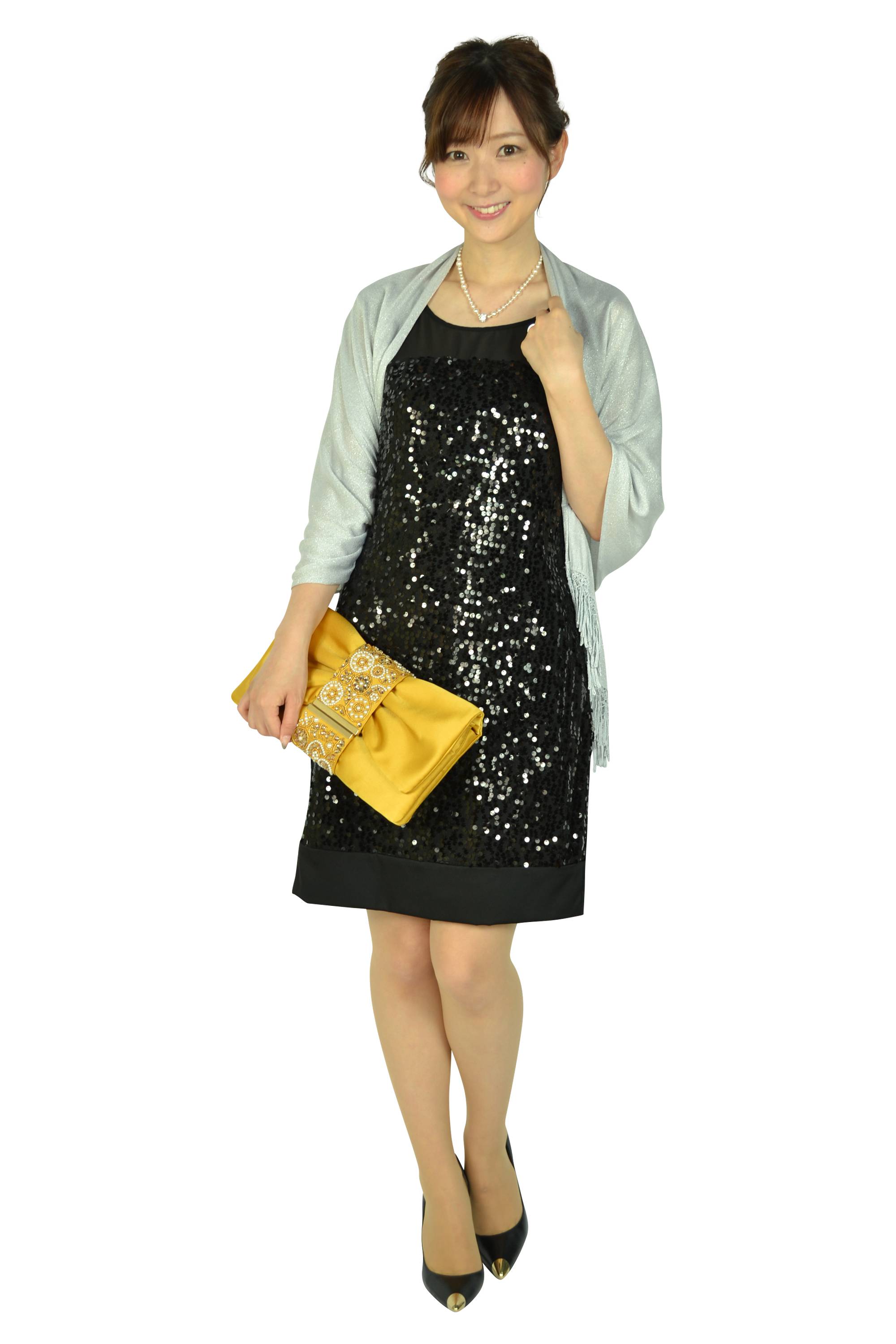 ブラックススパンコールミニドレス