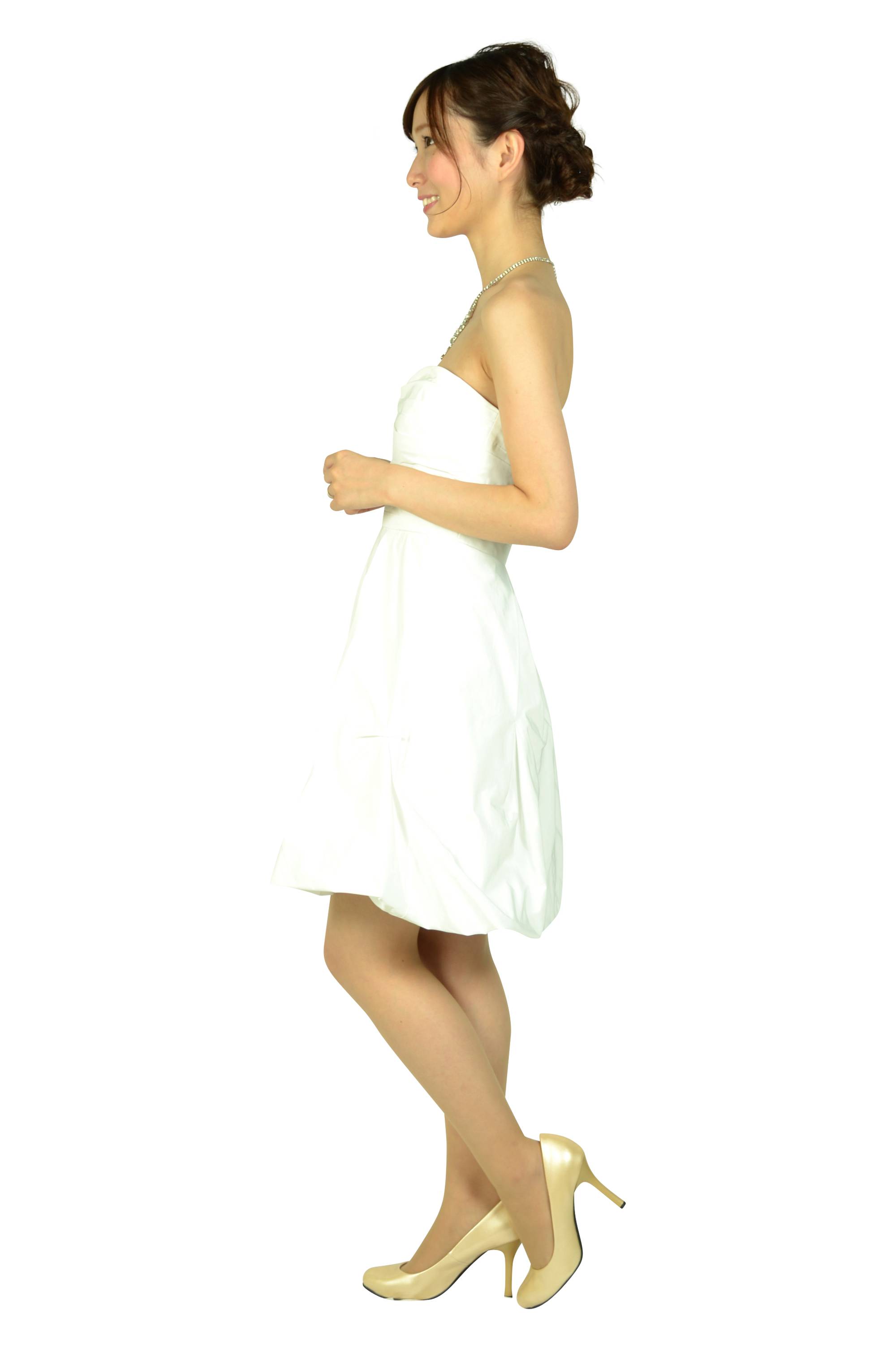 ホワイトシンプルベアミニドレス