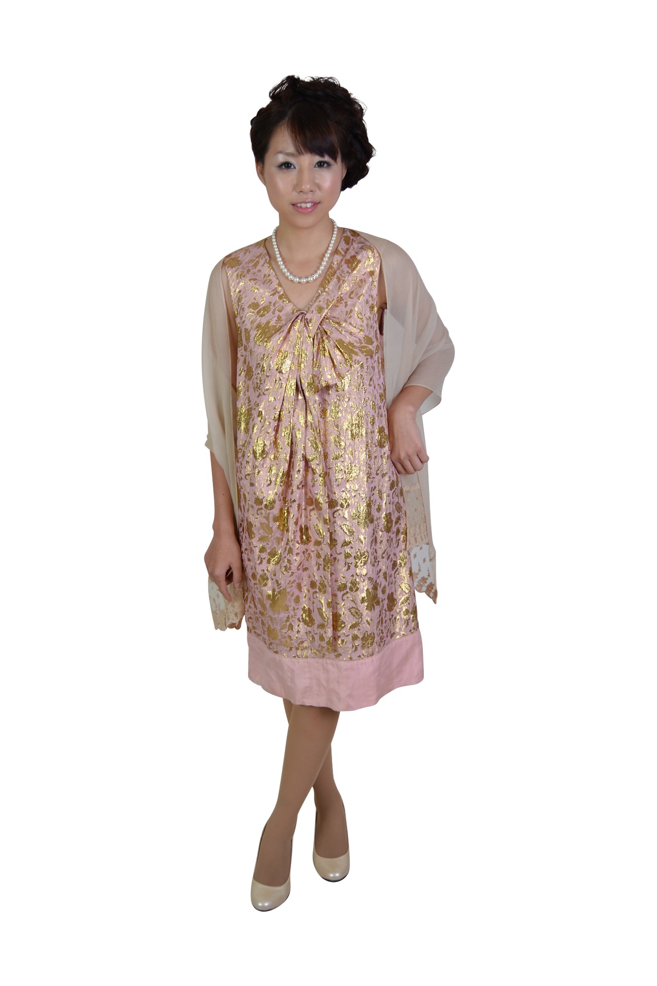 ピンクゴールドドレス