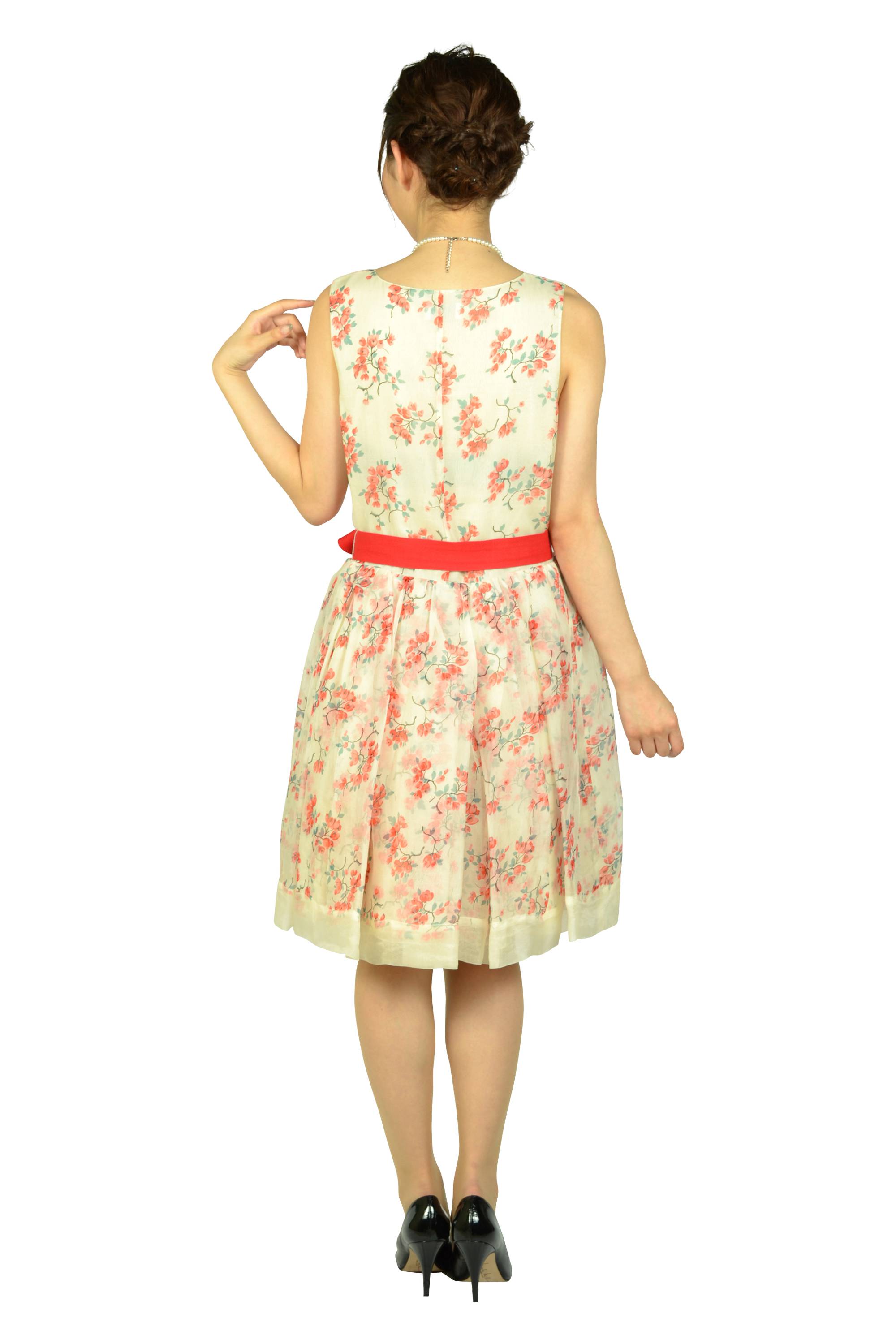 エクリュベージュ小花柄ドレス