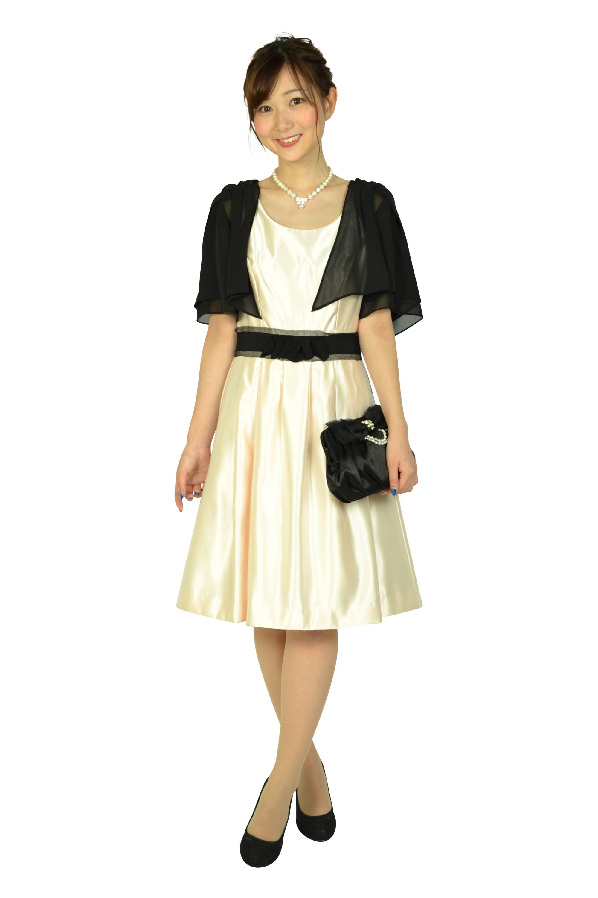 ライトピンクウエストリボンドレス