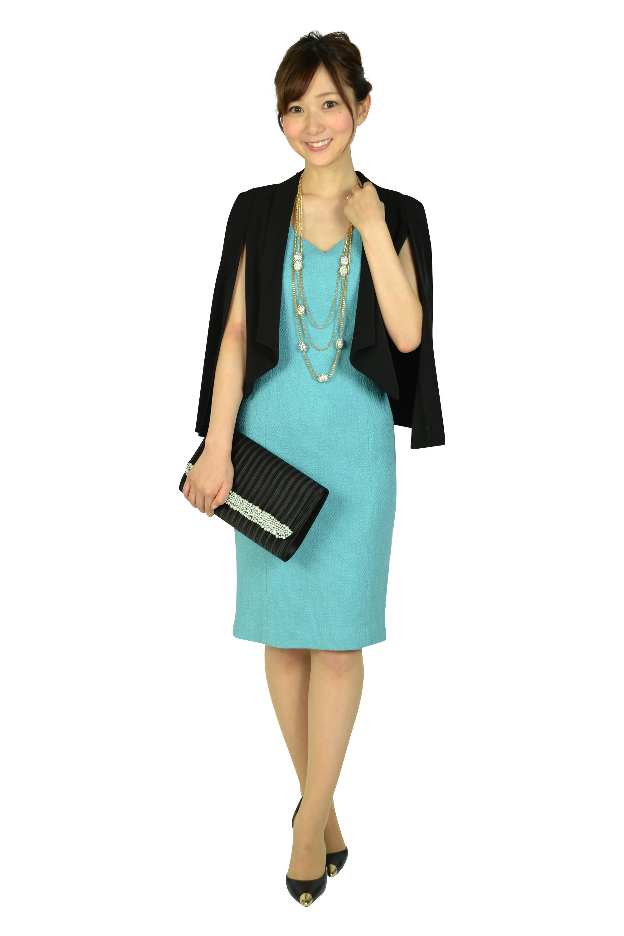 スカイブルーツイードドレス