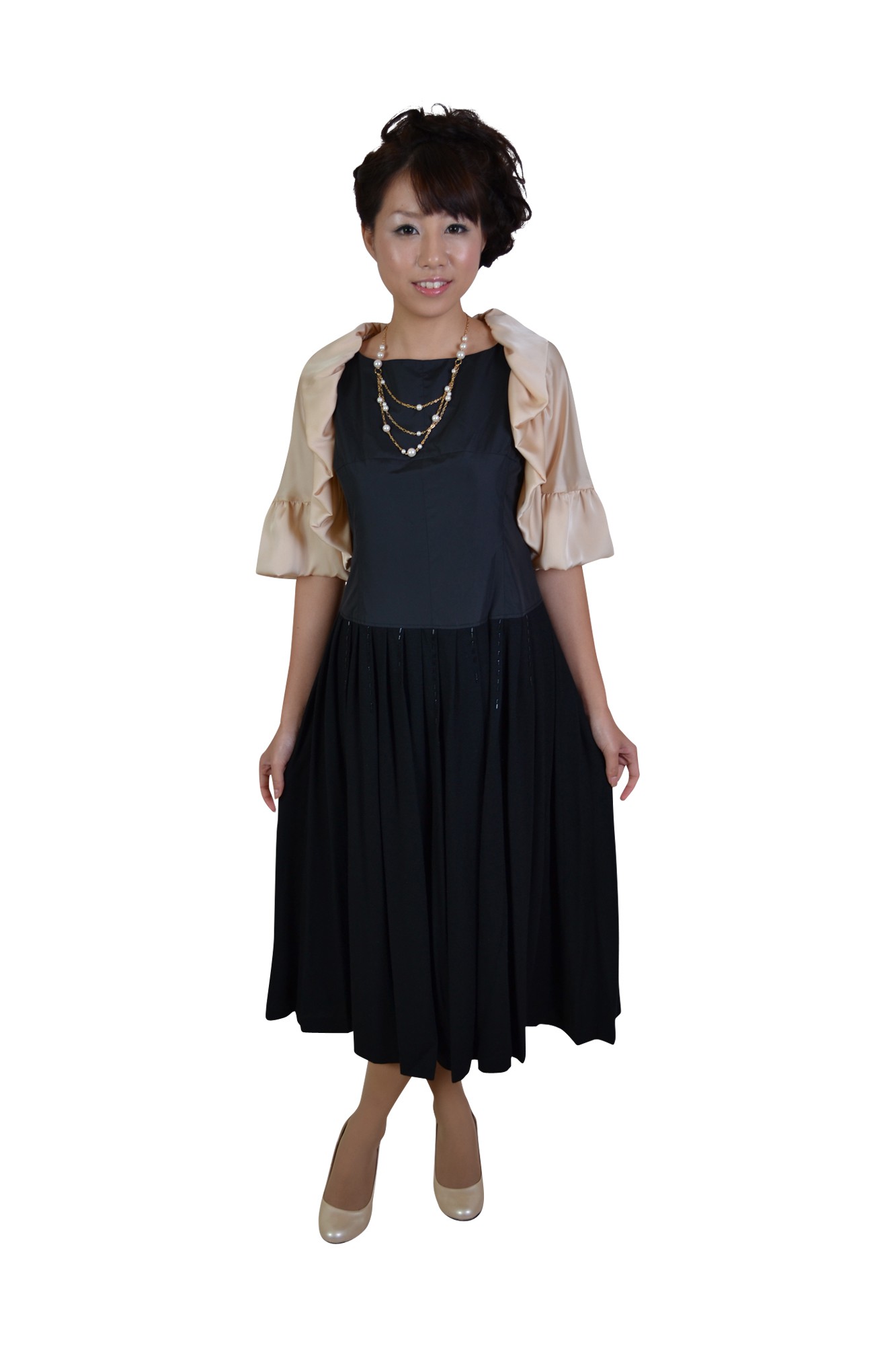 華奢ゴールドパールネックレス