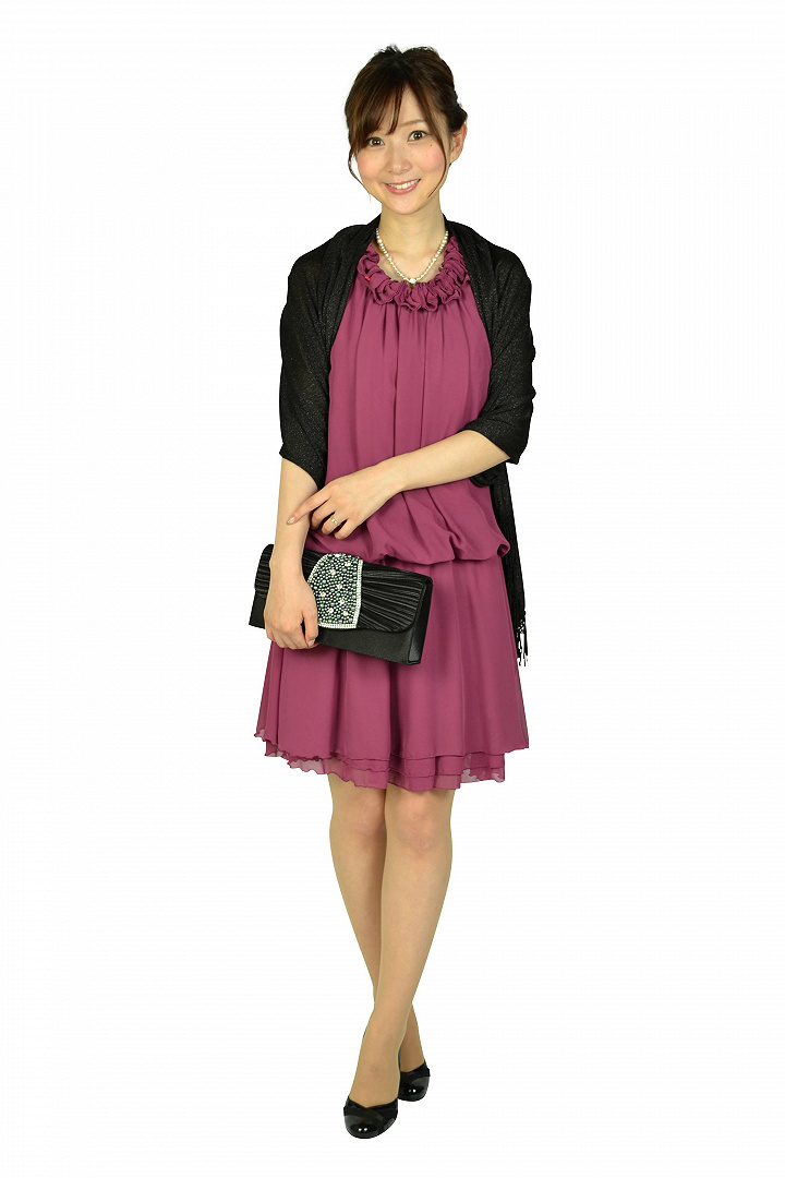 パープル後ろリボンドレス