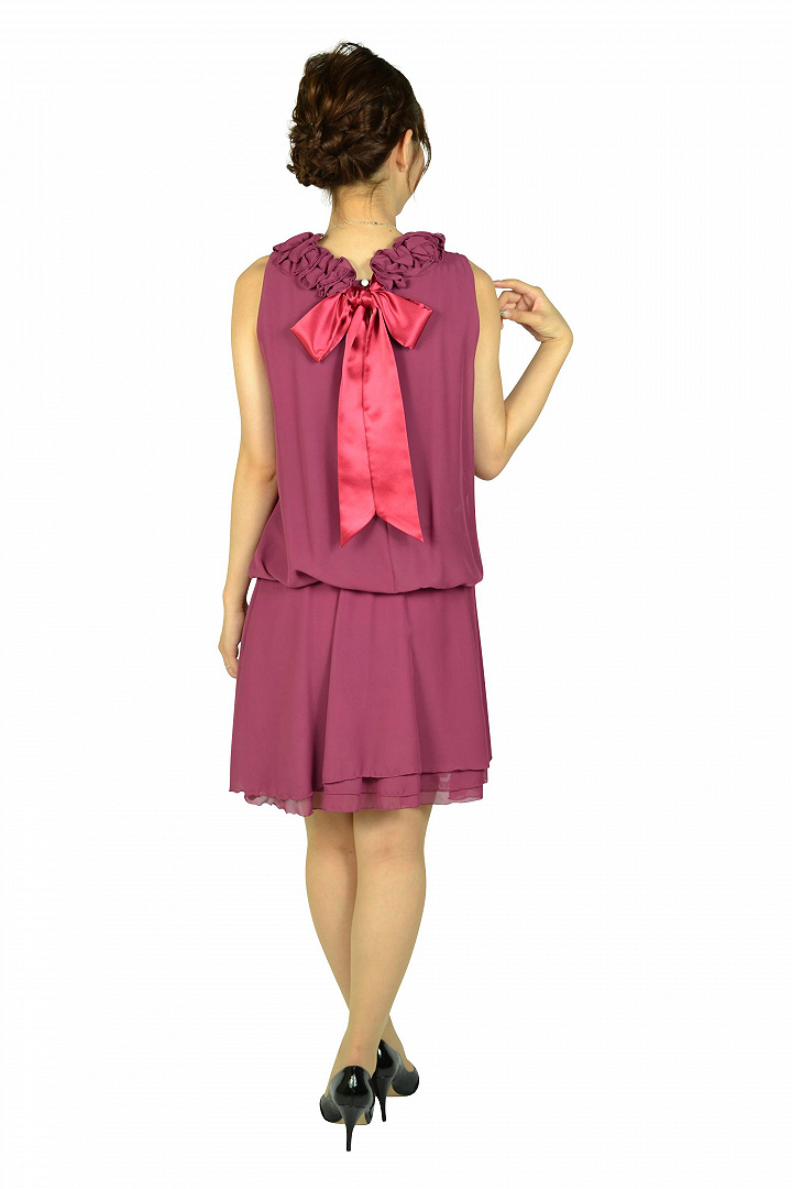 パープル後ろリボンドレス