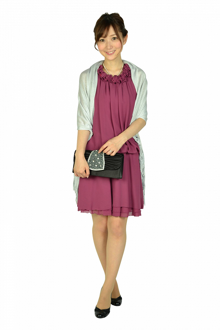 パープル後ろリボンドレス