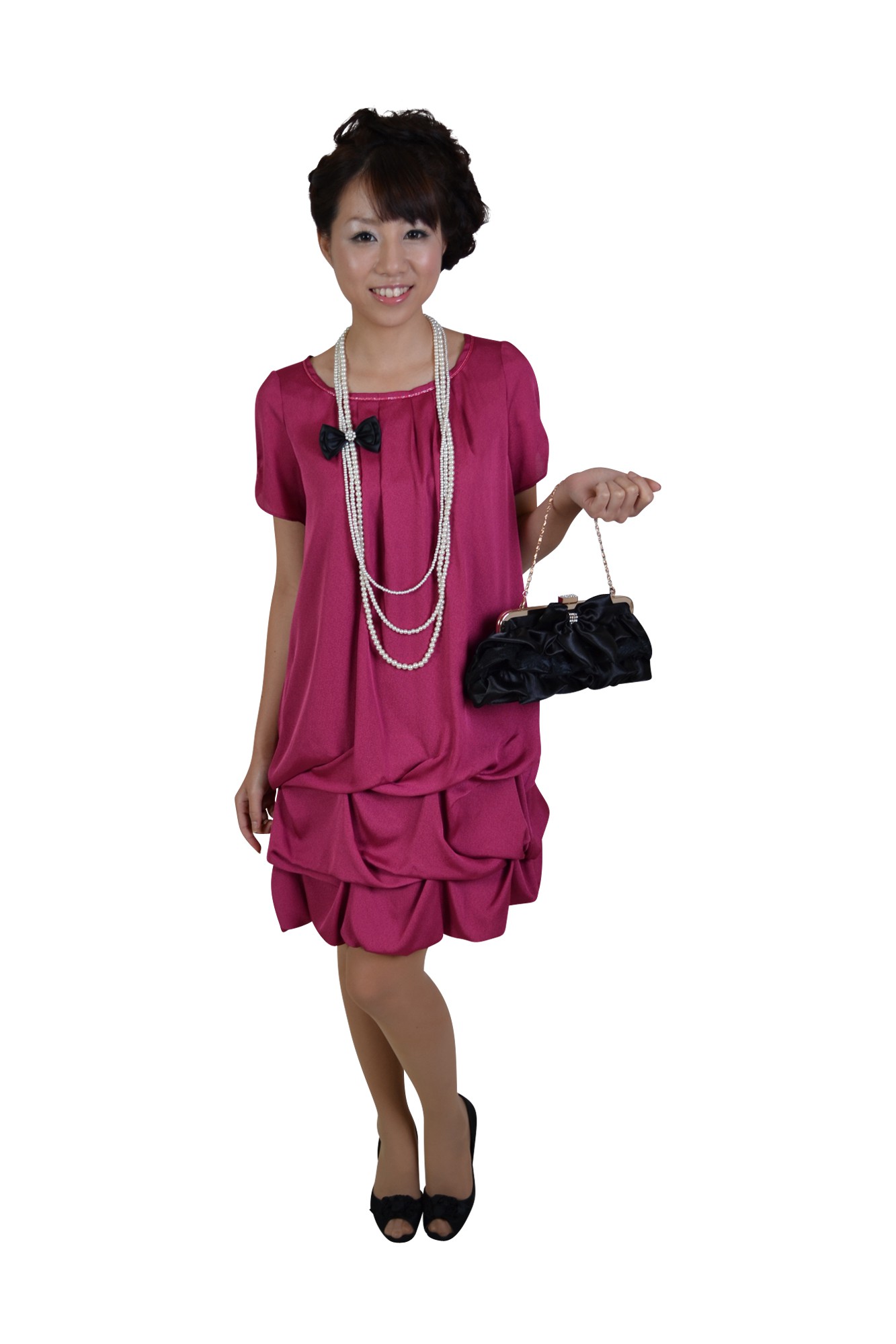 ブラックリボンモチーフバッグ