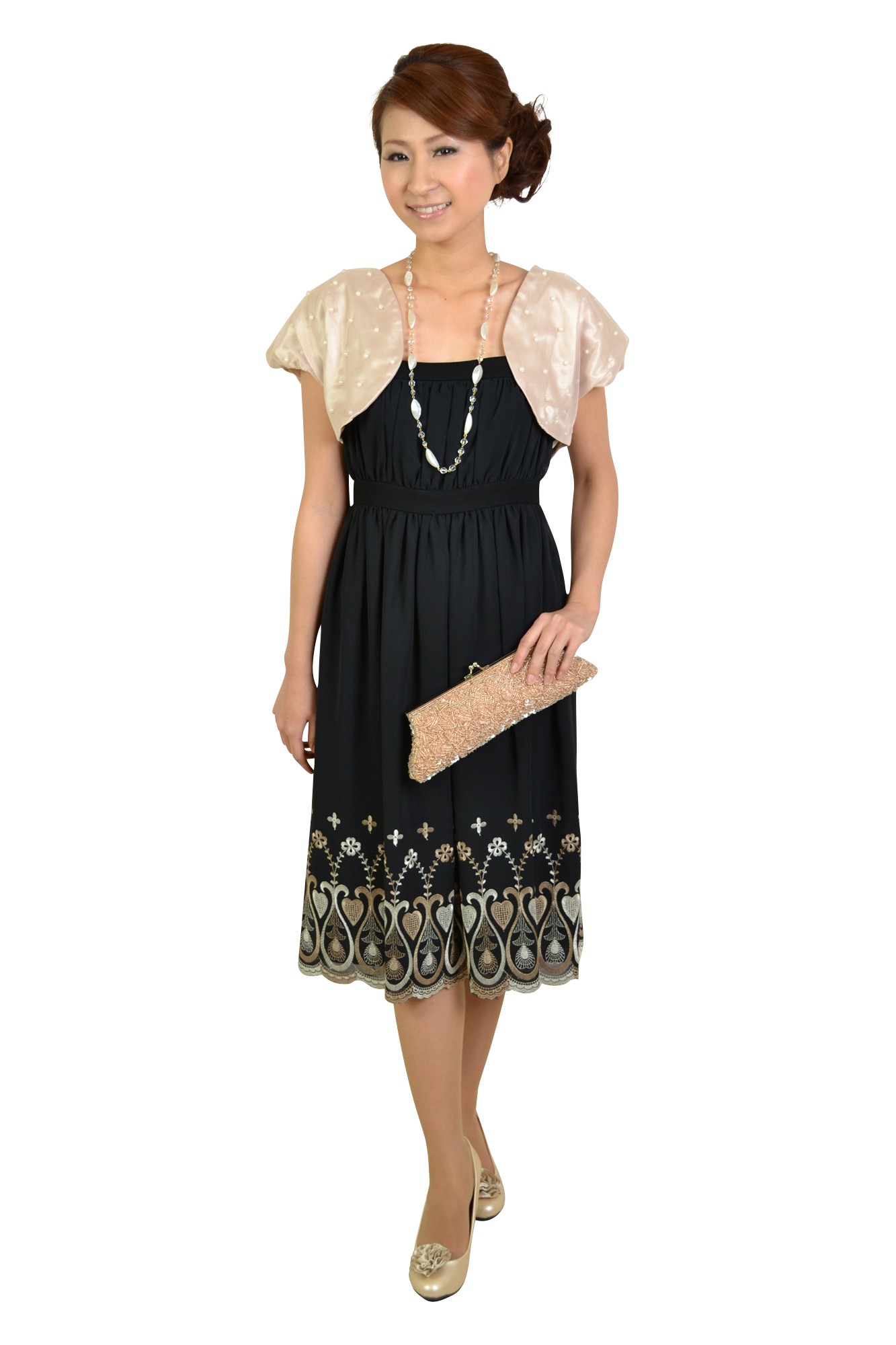 パールモチーフシャンパンボレロ