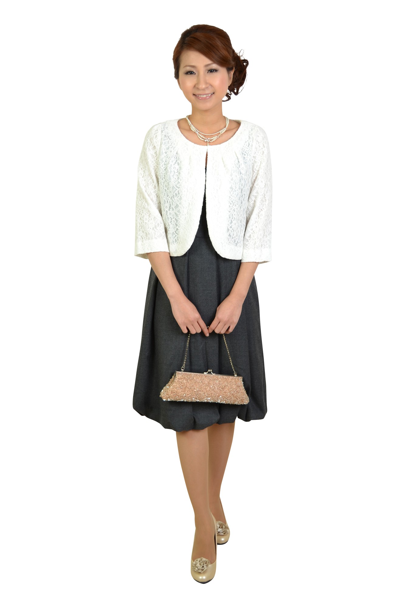 アイボリーレースボレロジャケット