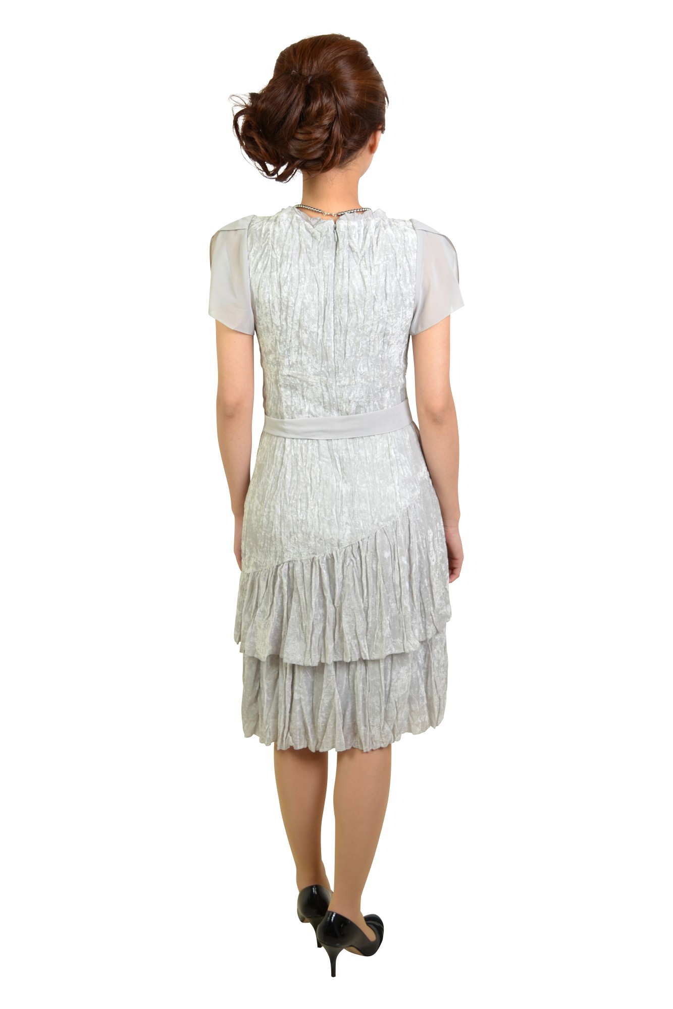 グレーラップ風ドレス