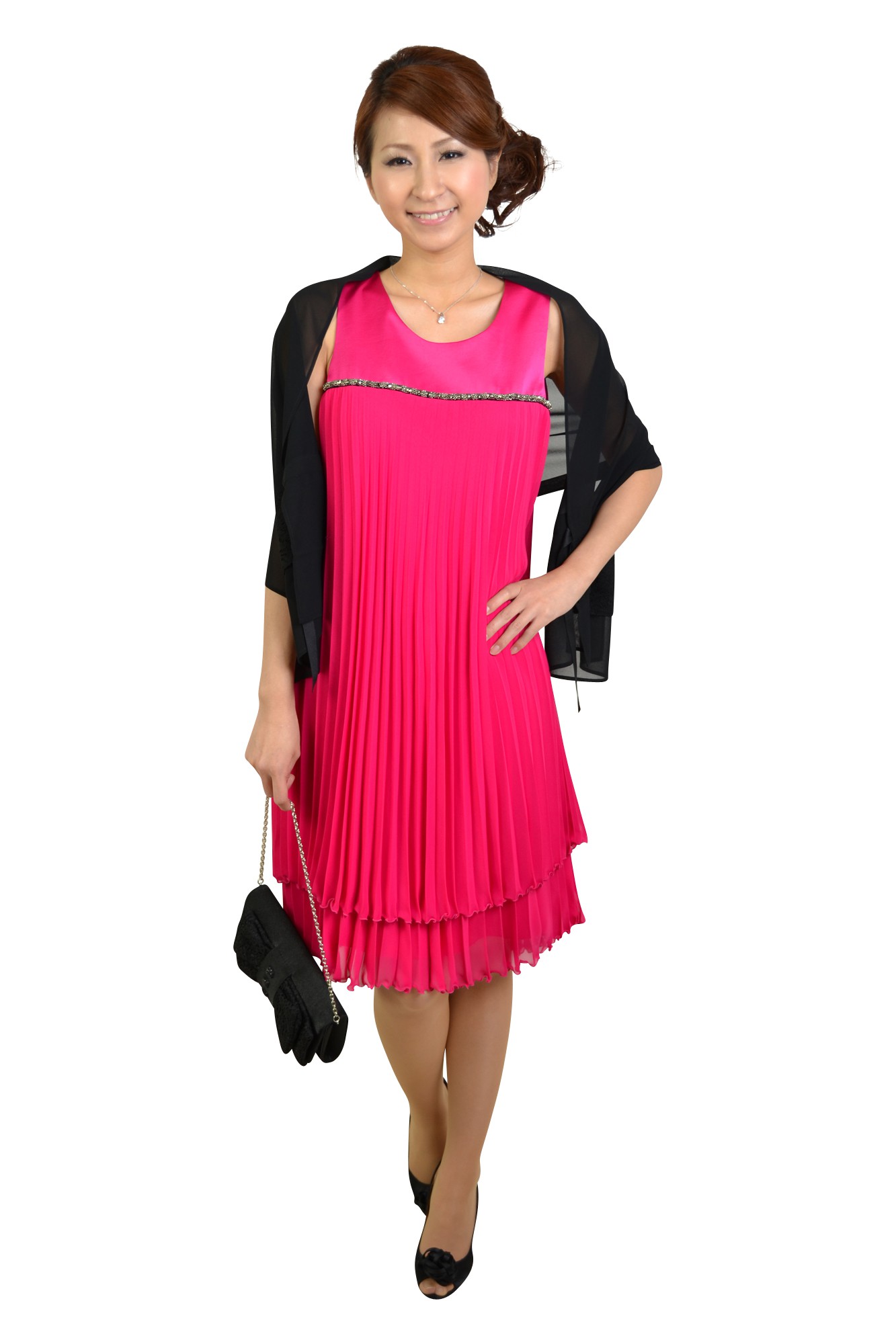 リボンモチーフブラックバッグ