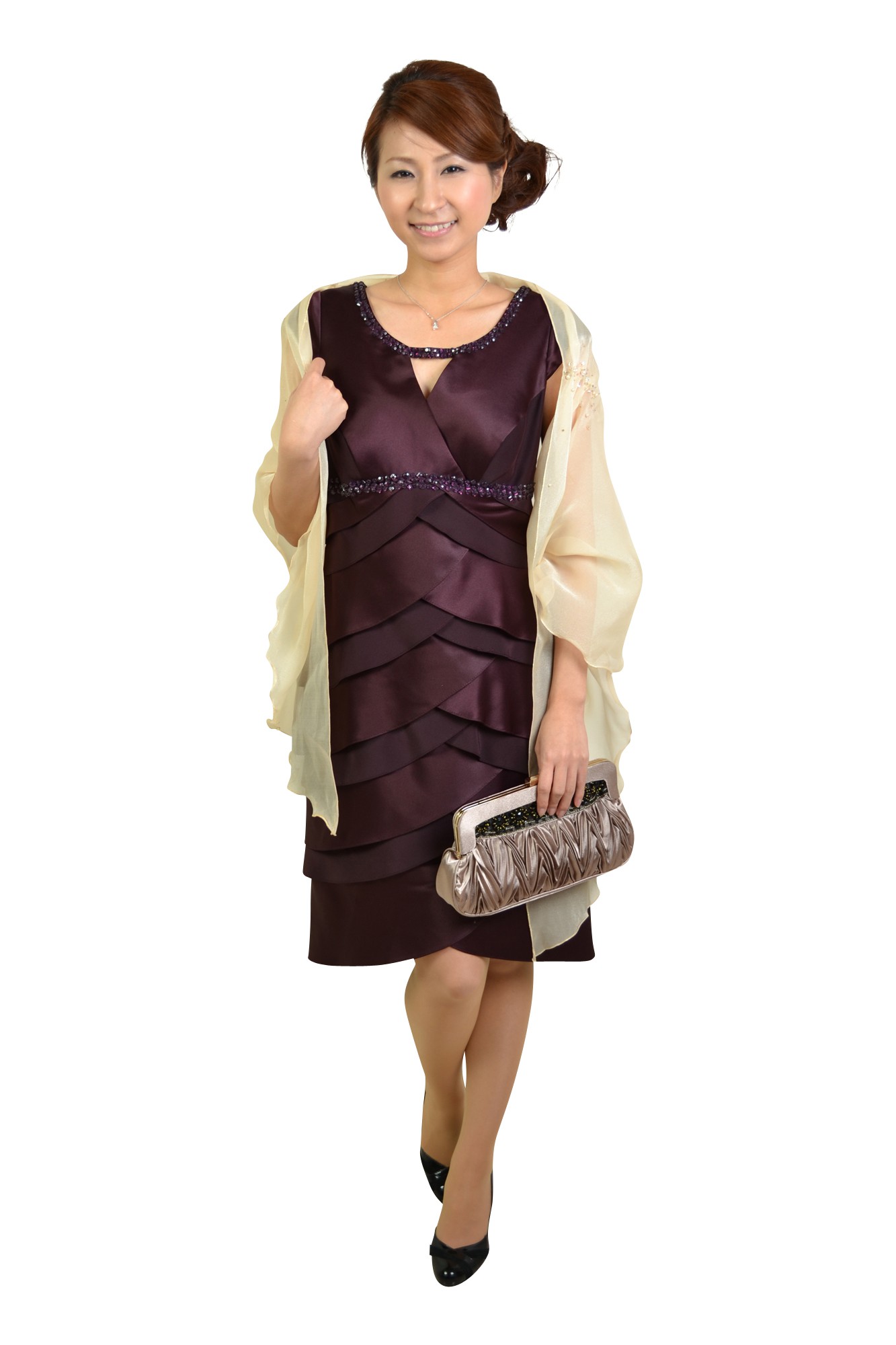 スパンコール付きクリームショール