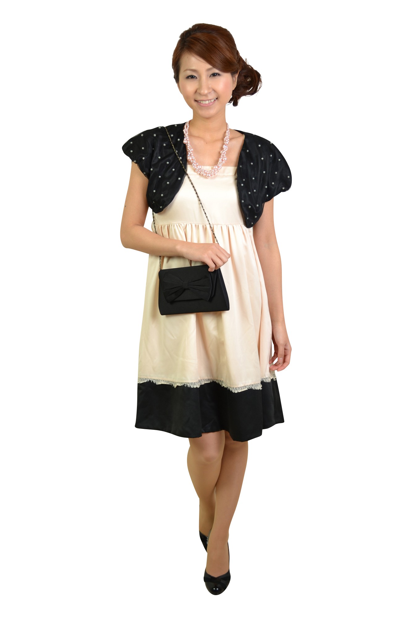 パールモチーフブラックボレロ