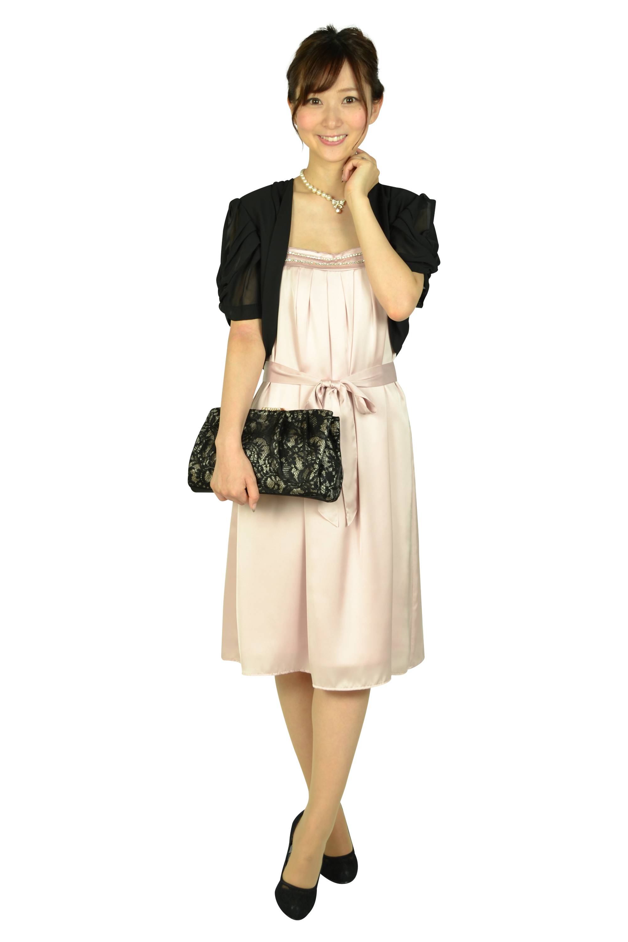 袖タックフェミニンブラックボレロ