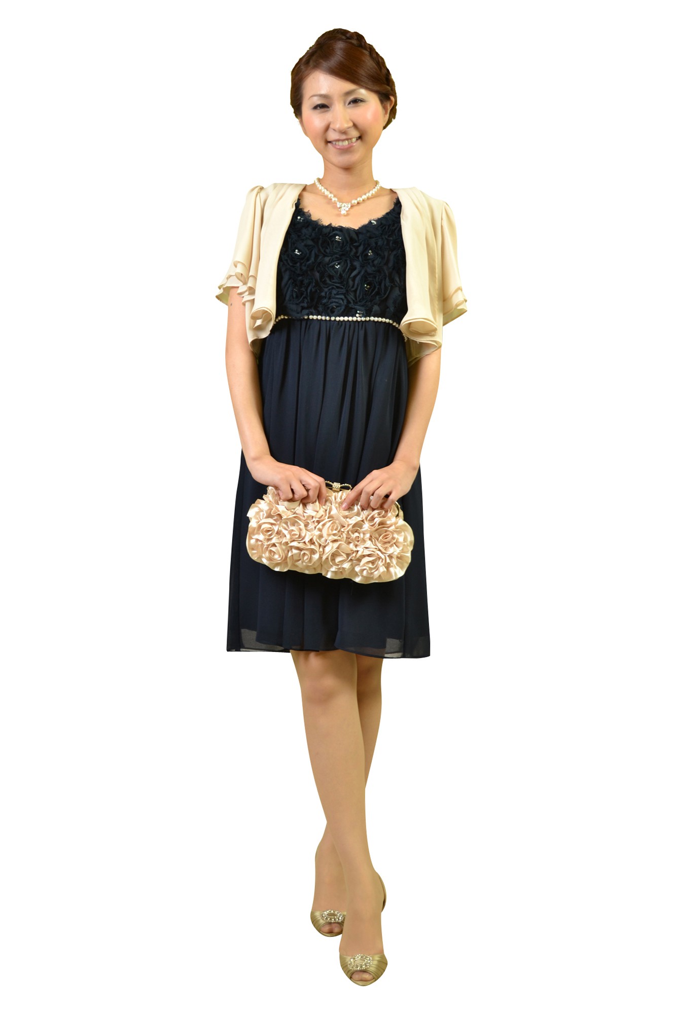 フラワーモチーフシャンパンバッグ