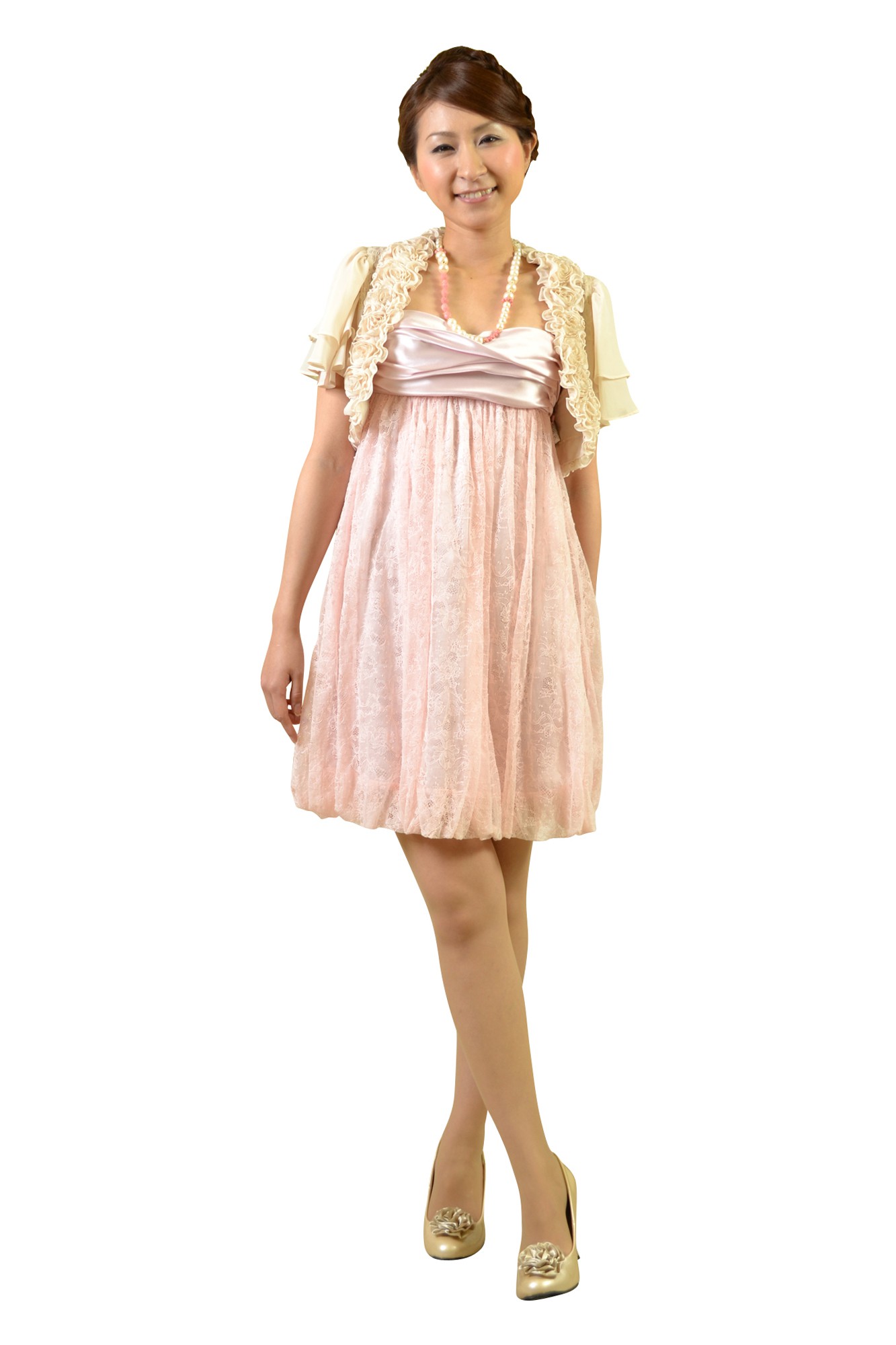 ローズフレアアイボリーボレロ