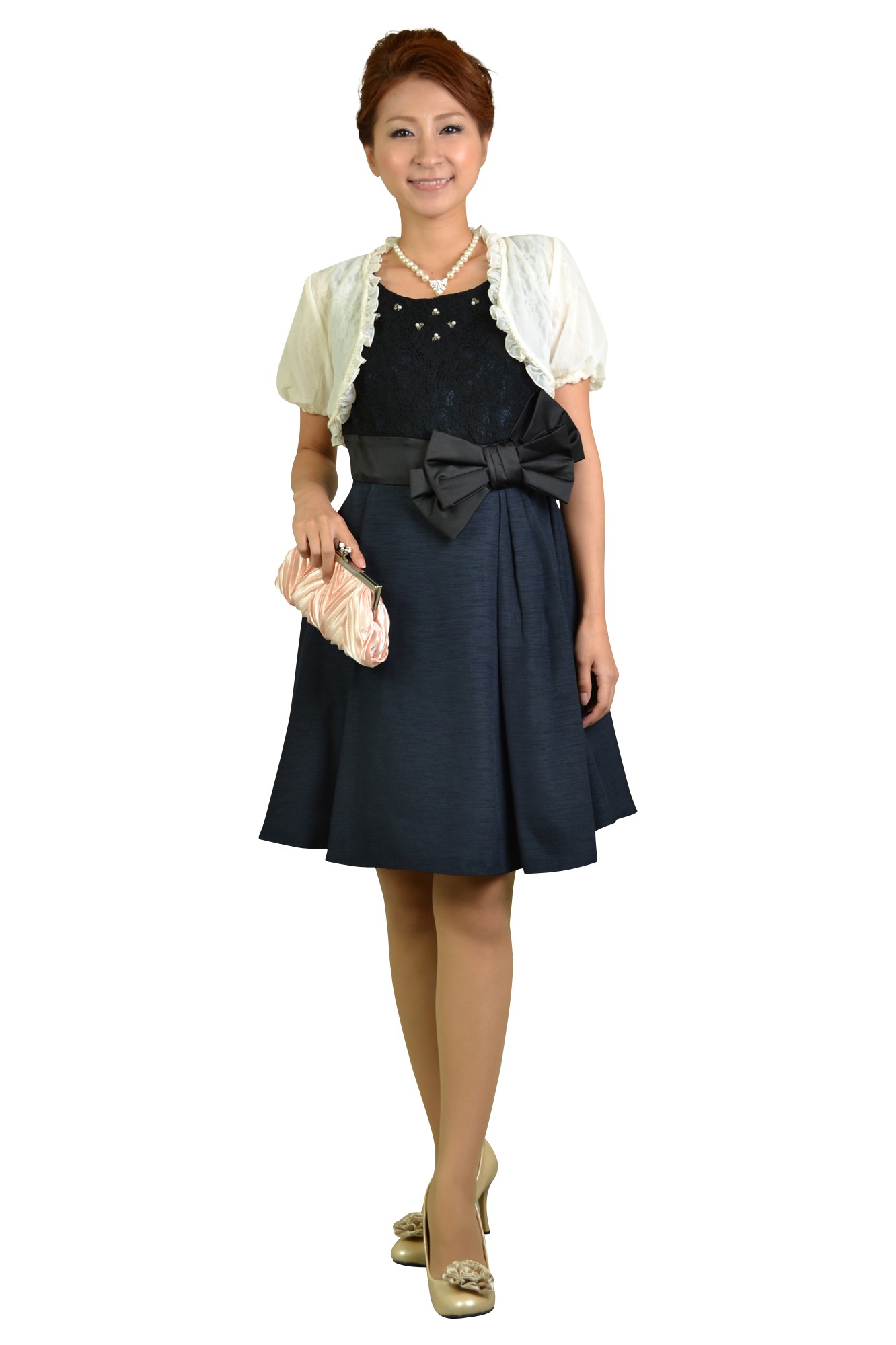 パフスリーブアイボリーボレロ