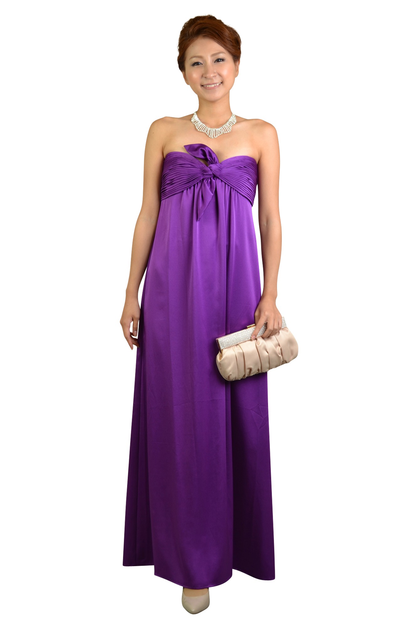 パープルベアロングドレスガウン