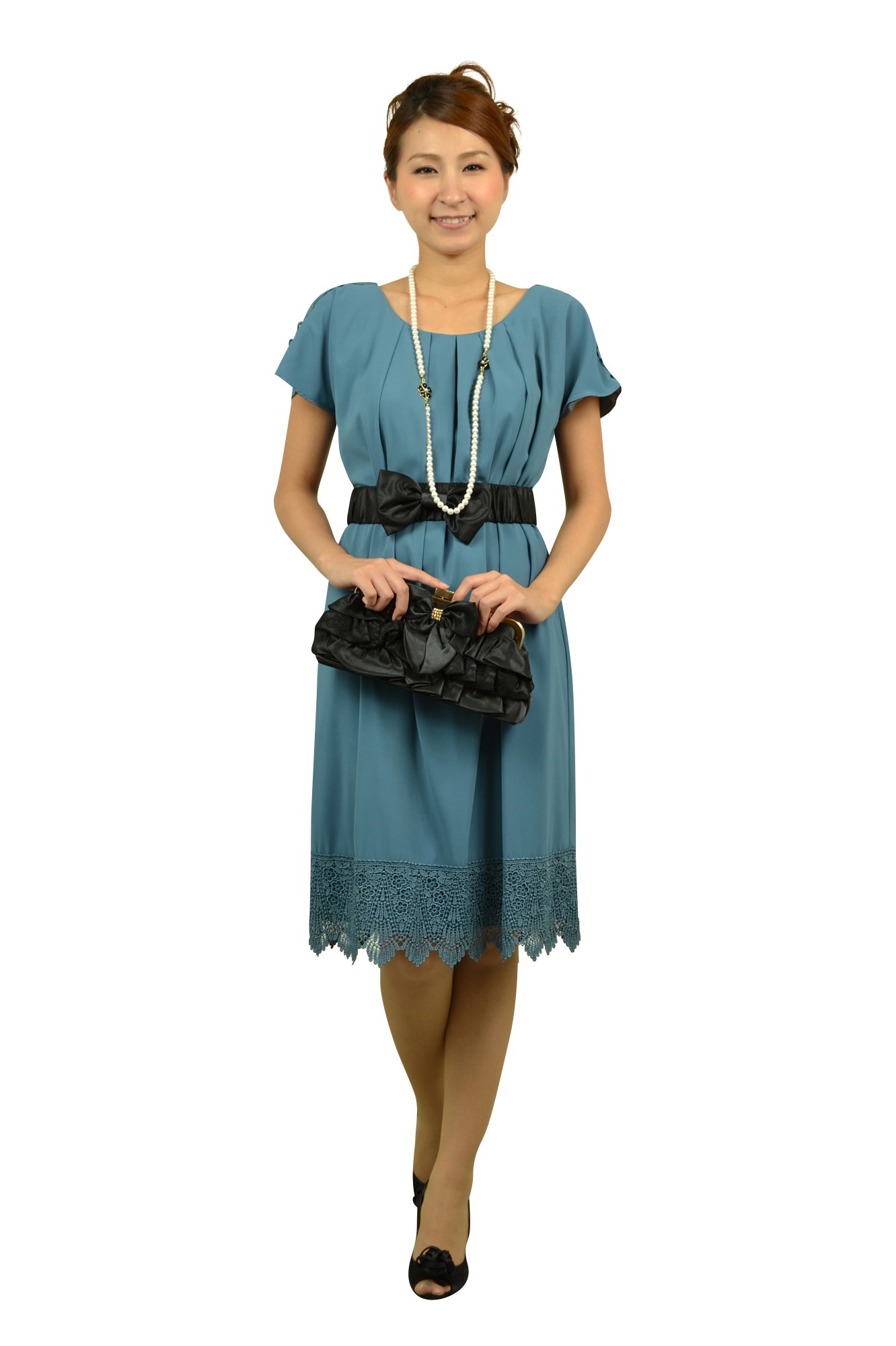 ブラックデイジーパールネックレス