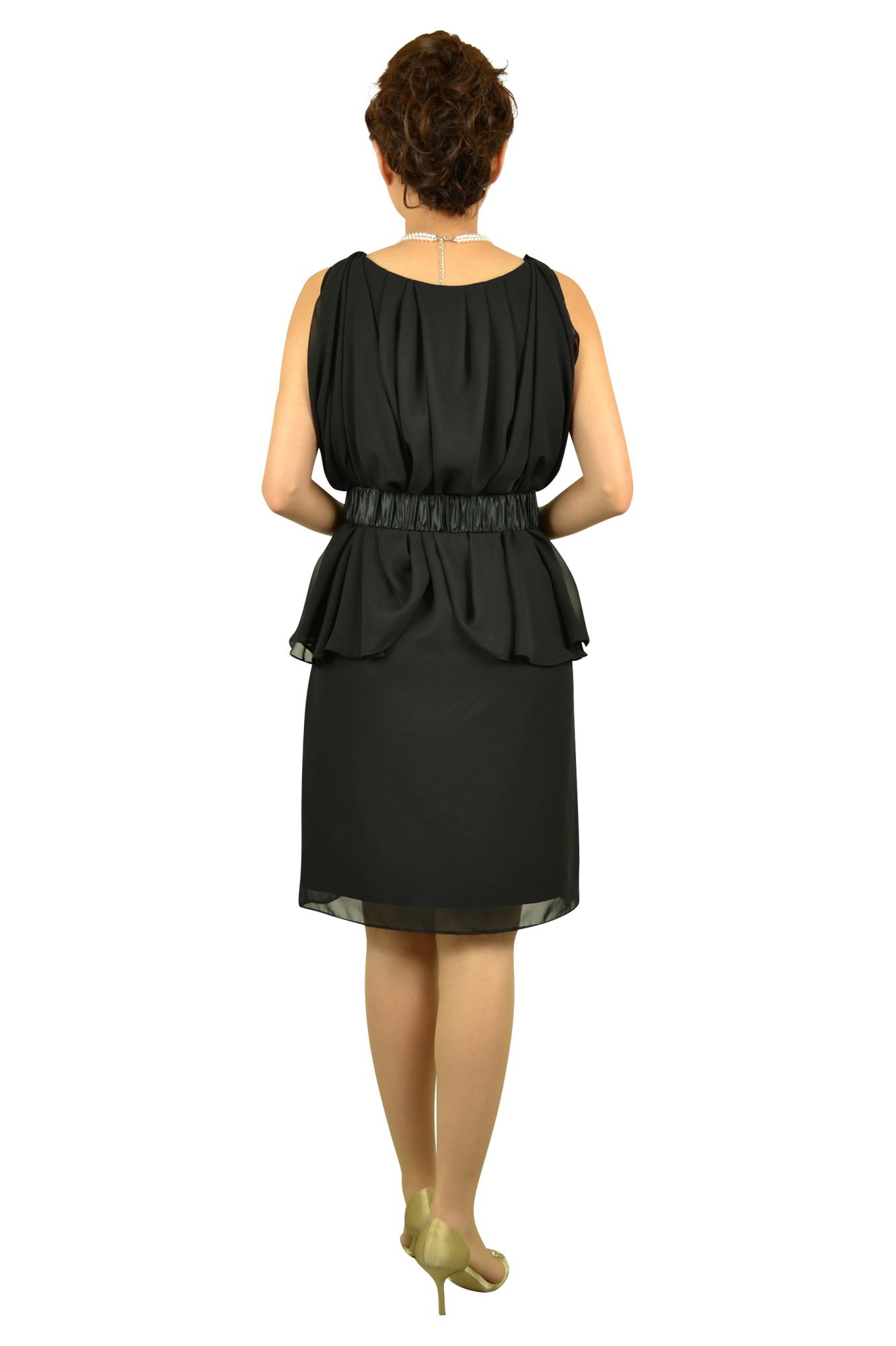 シンプルドレープブラックドレス