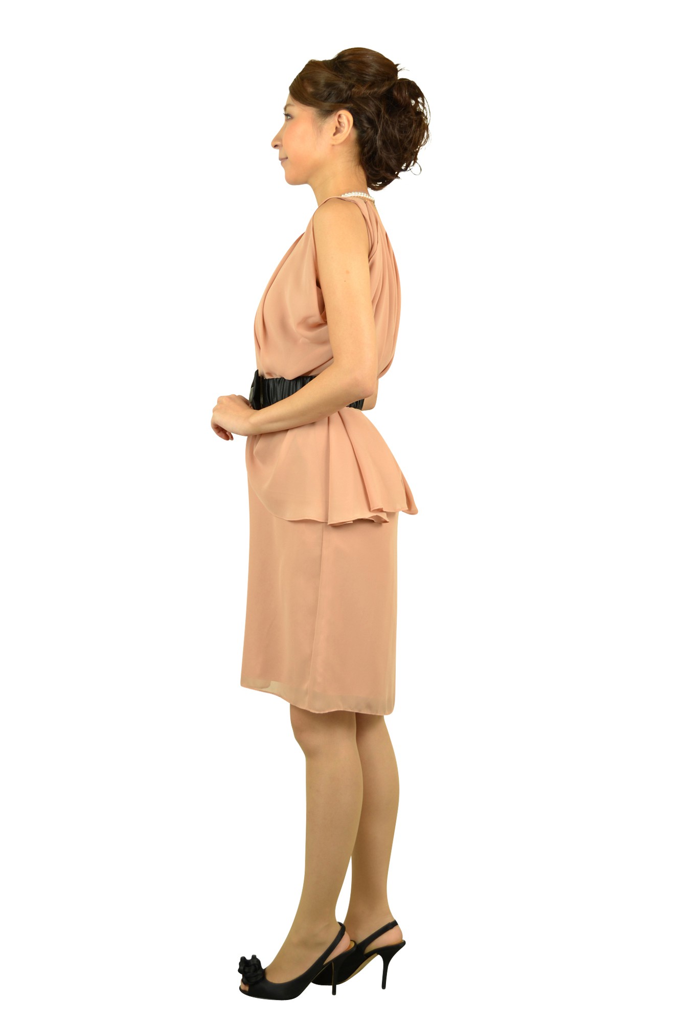 シンプルドレープピンクドレス