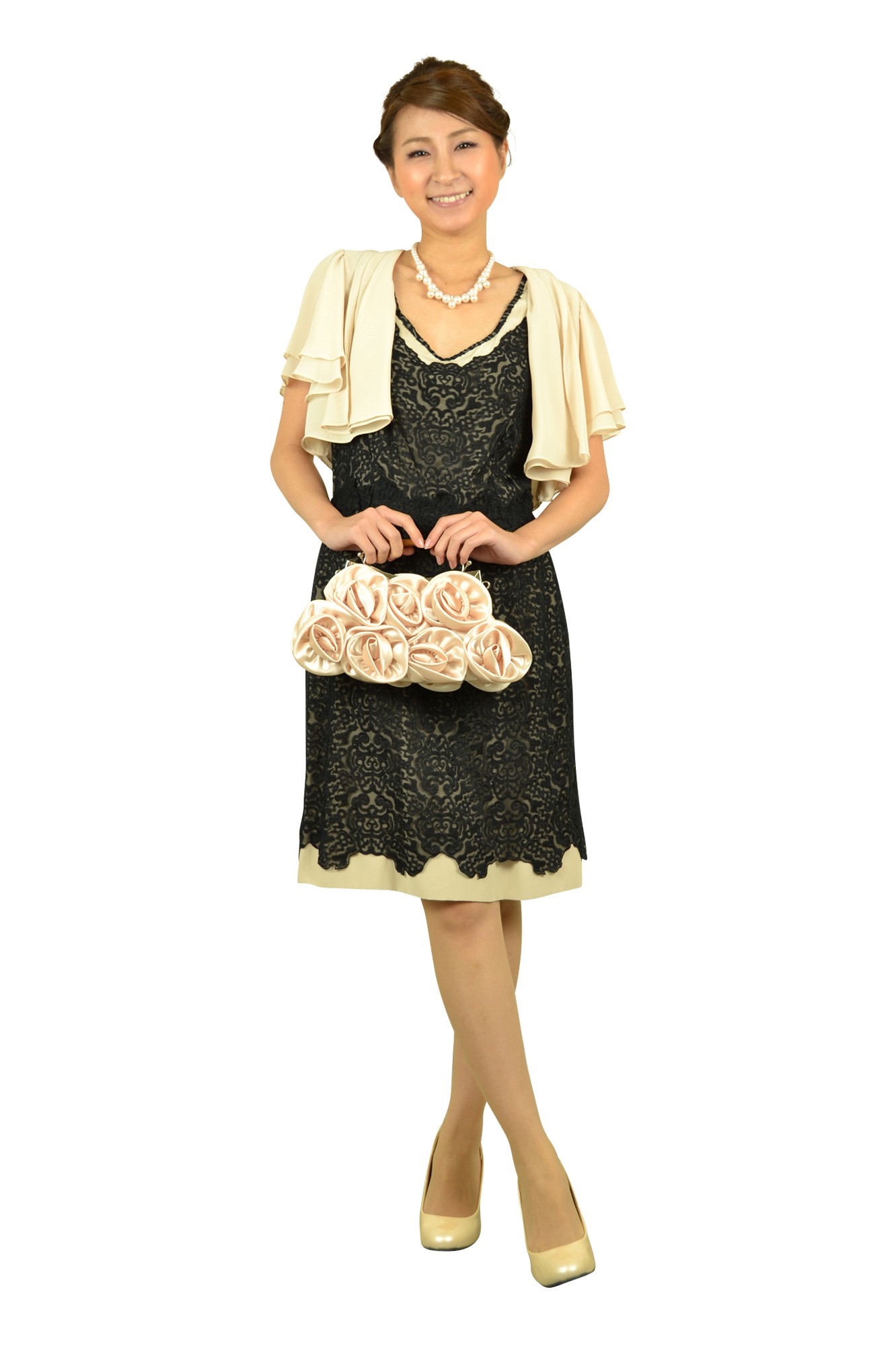 ブラック柄ドレス