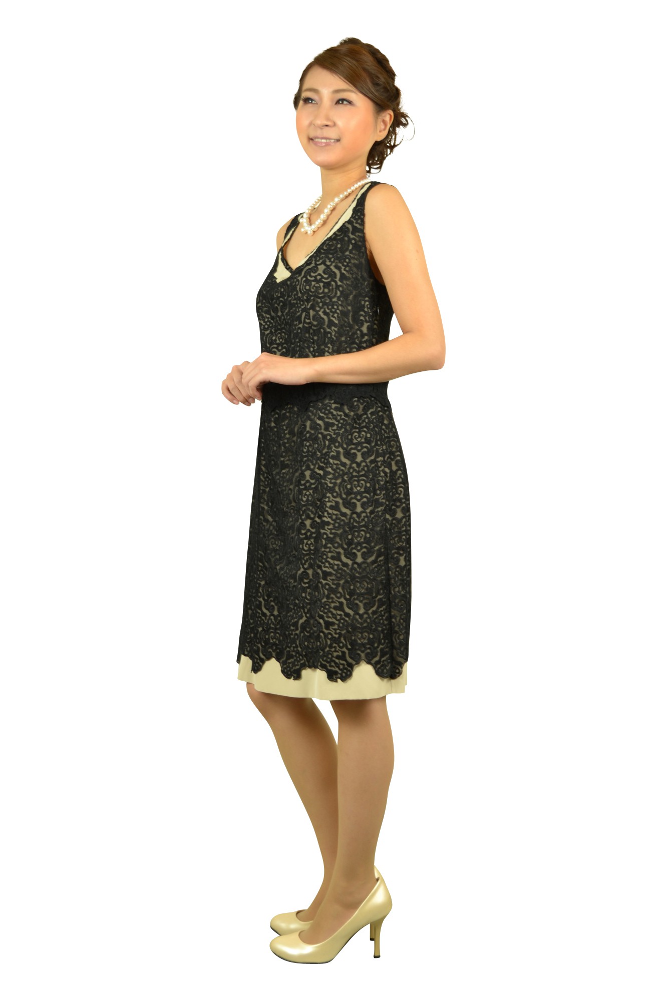 ブラック柄ドレス