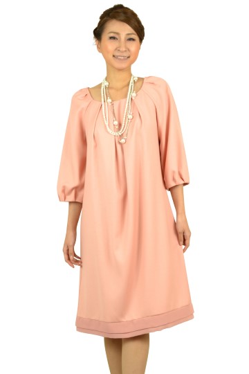 ピンク7分袖ドレス