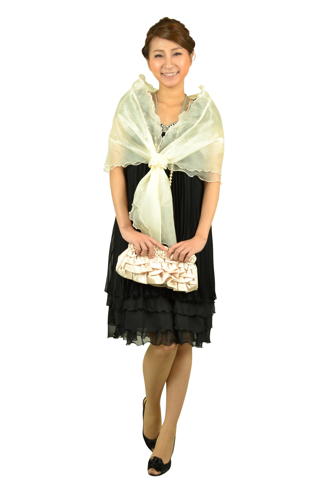 ボレロ風アイボリーオーガンジーストール