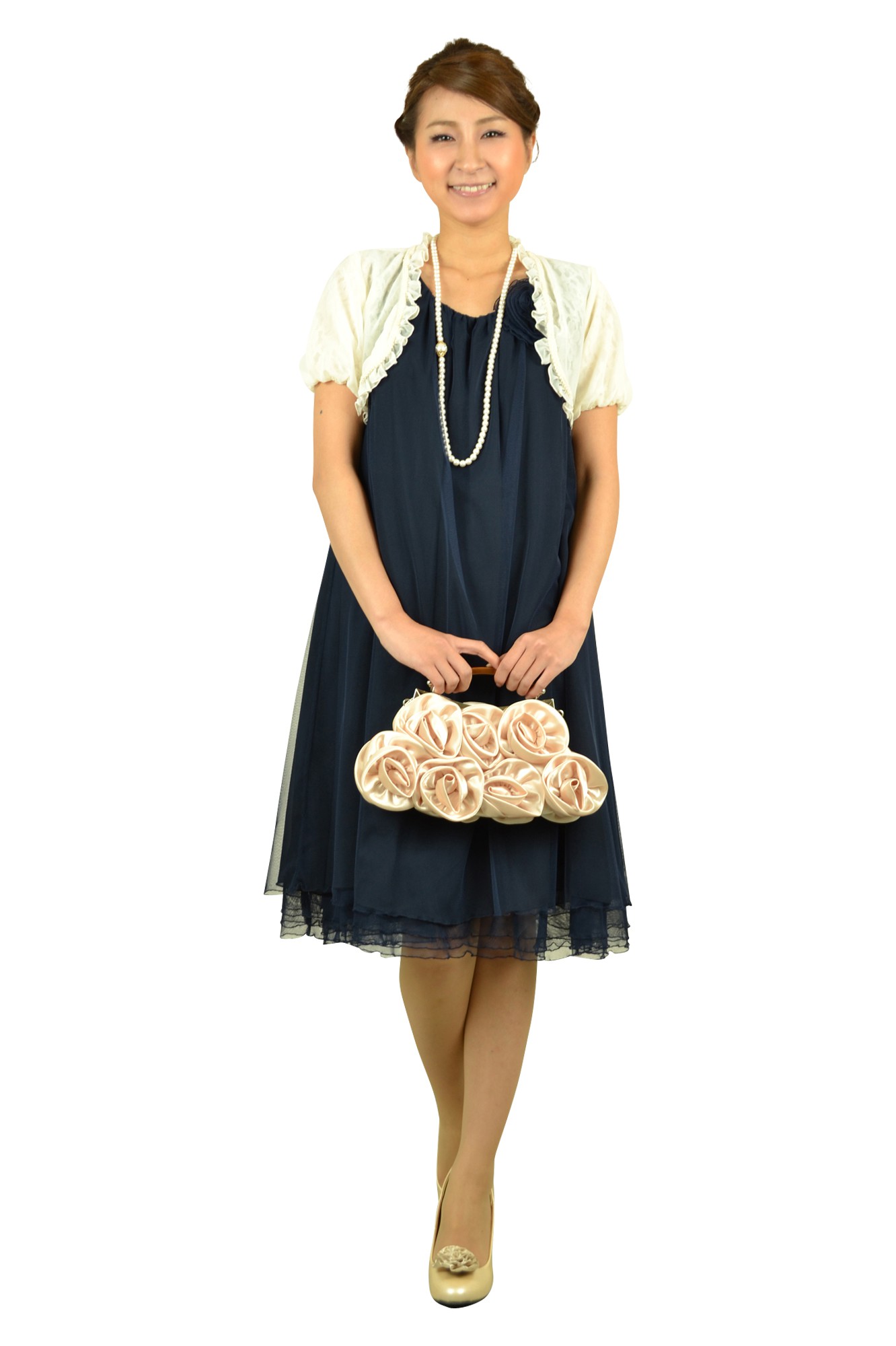 柔らかネイビードレス