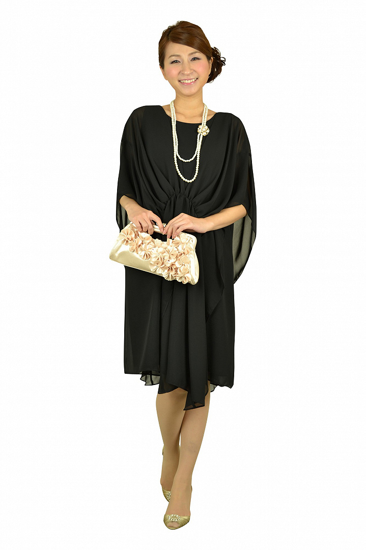 ブラックドレープドレス