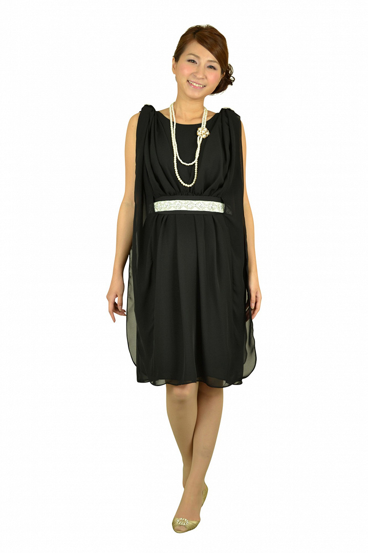 ブラックドレープドレス