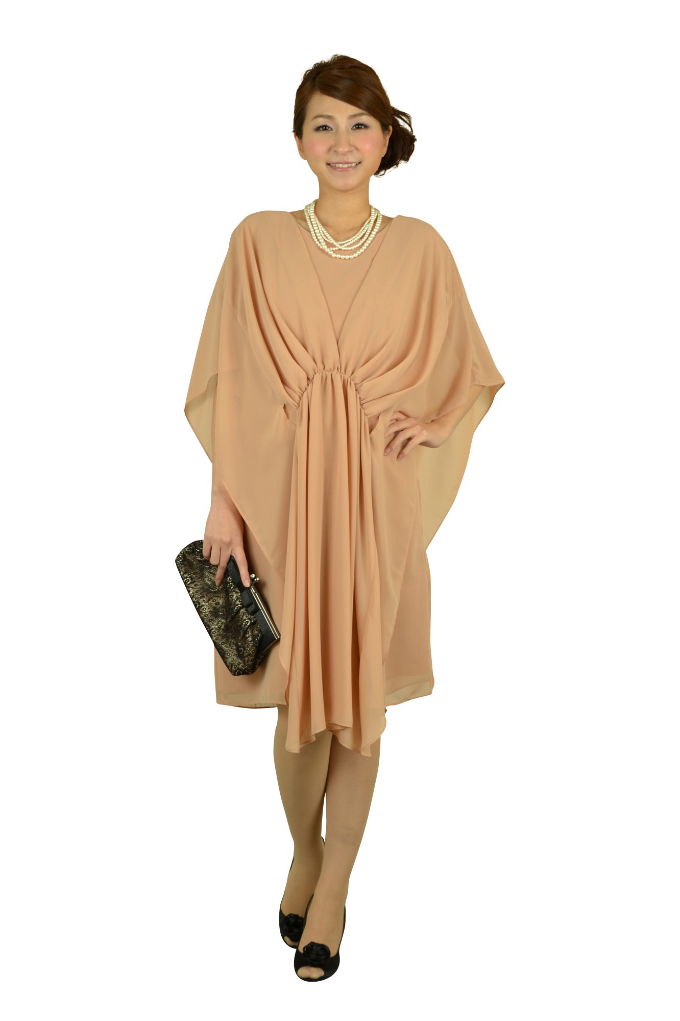 ピンクドレープドレス