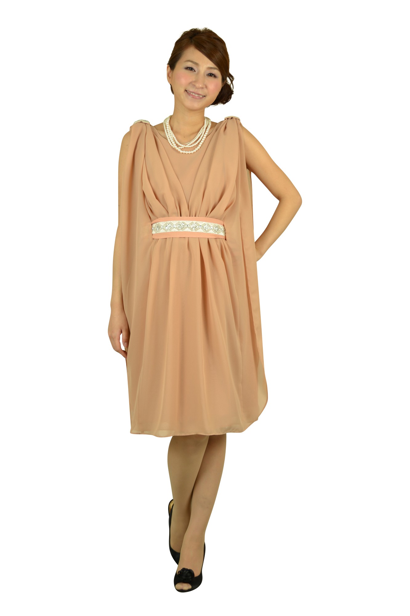 ピンクドレープドレス