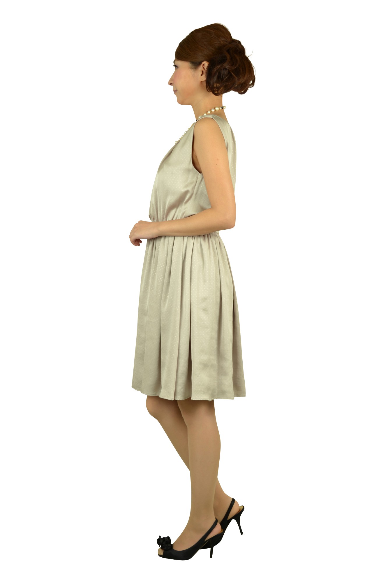 シンプルシルバードットドレス