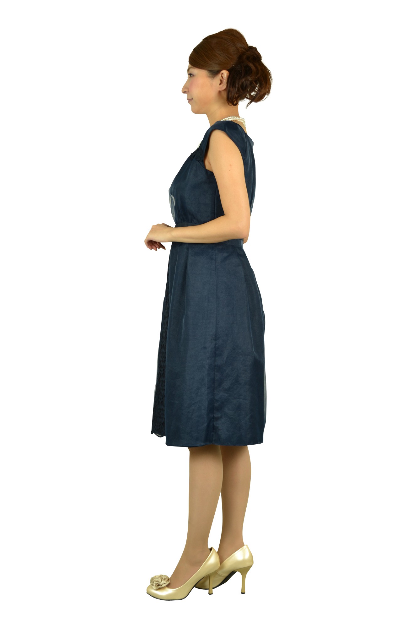 ネイビーレースドレス