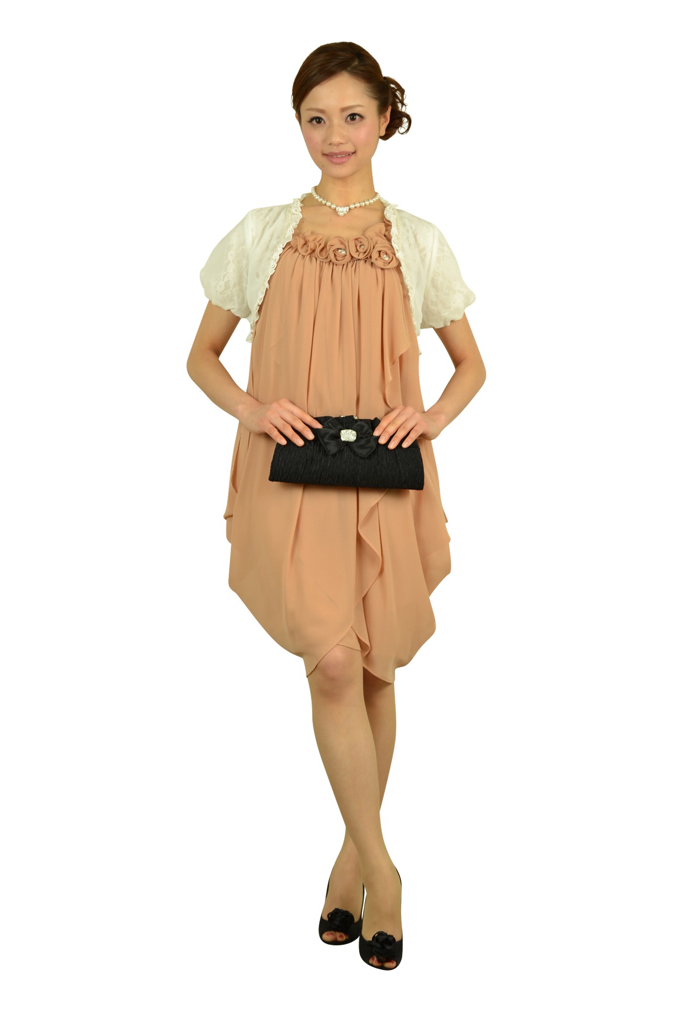 ピンクローズドレス