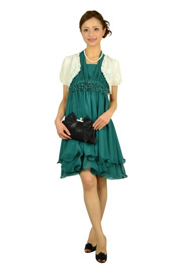 グリーン編み上げドレス