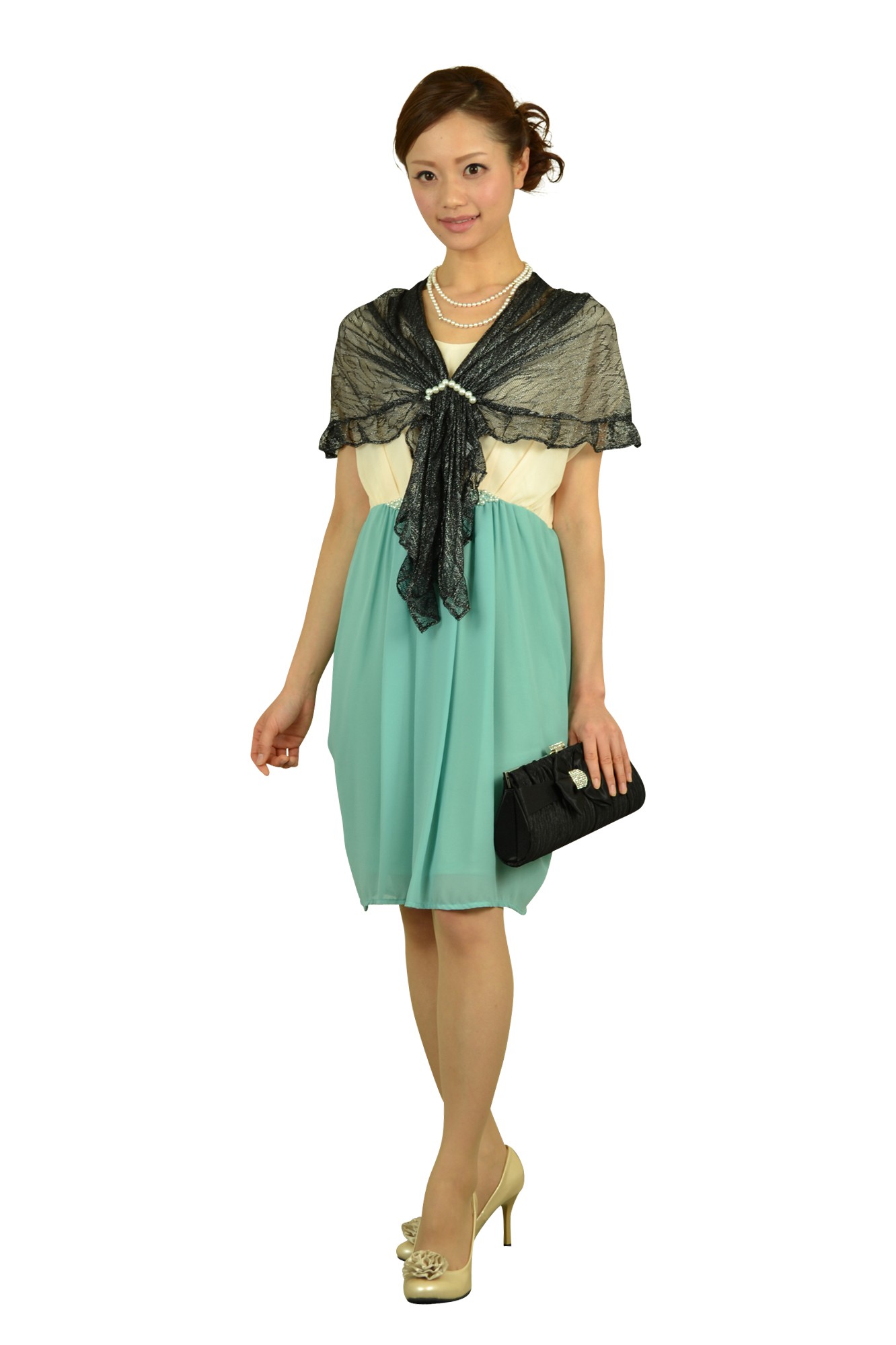 パールクリスタル2連ネックレス