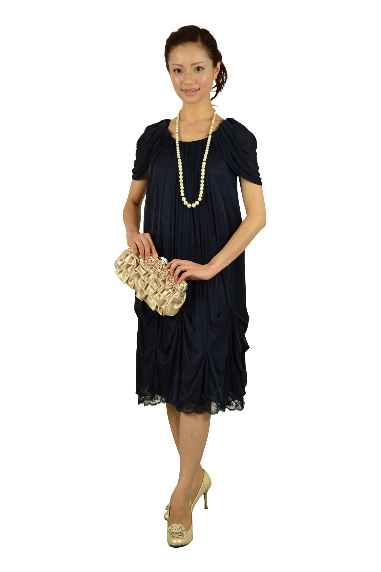 ネイビーゆったりドレス