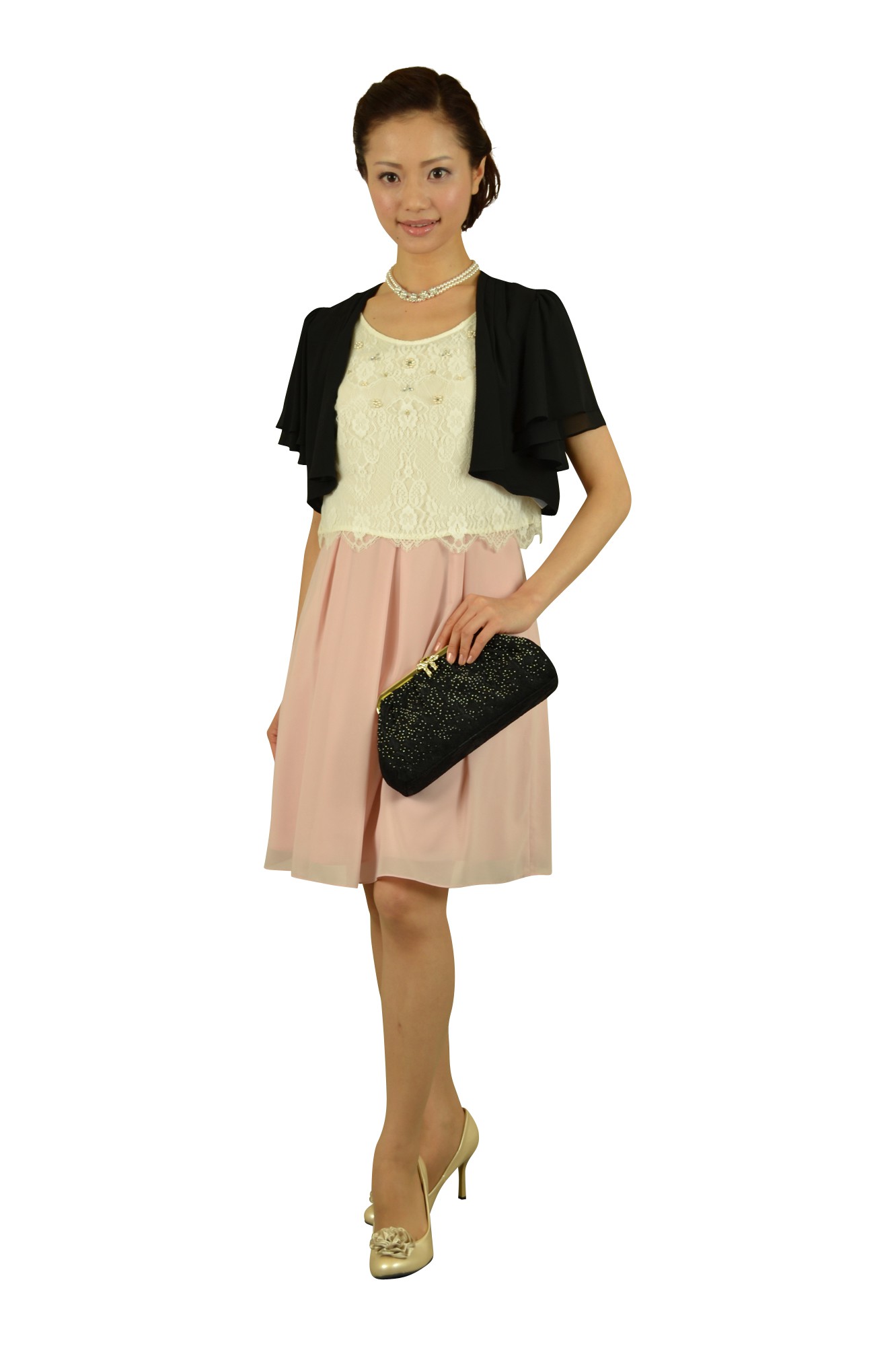 ピンクレーストップスドレス