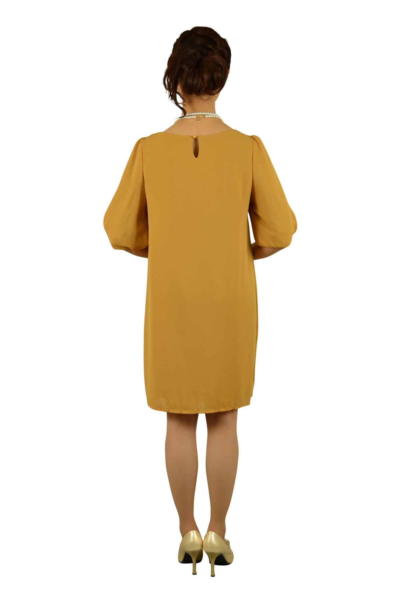 7分袖からしカラードレス