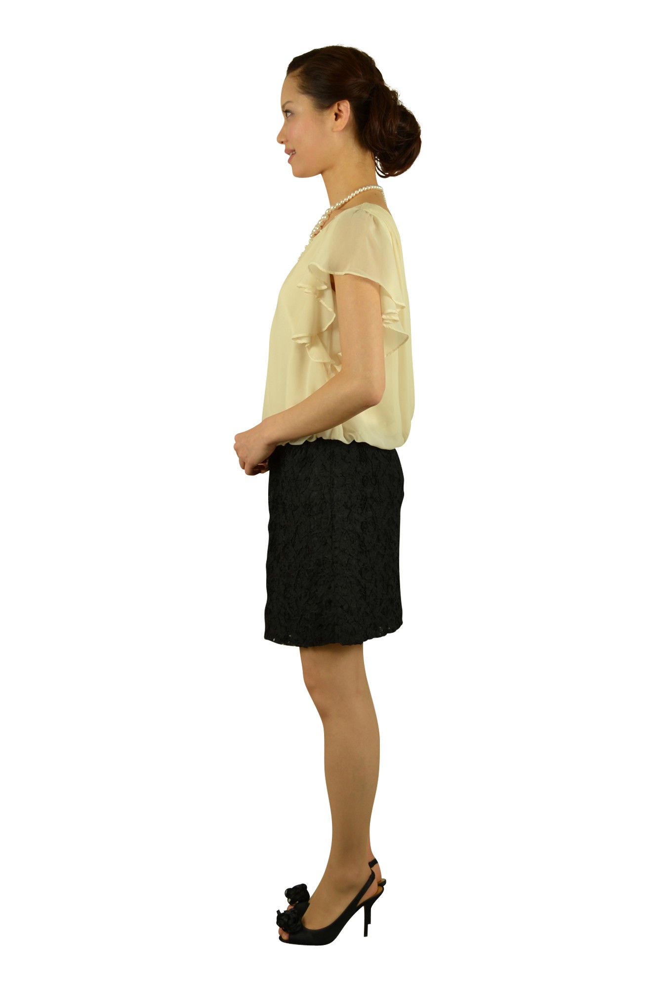 シンプルバイカラードレス