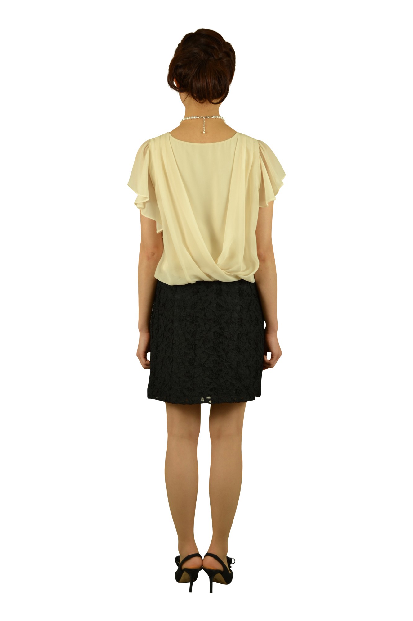 シンプルバイカラードレス