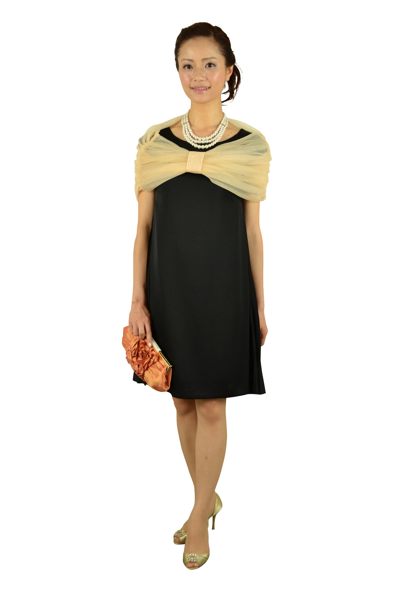 ローズモチーフオレンジバッグ