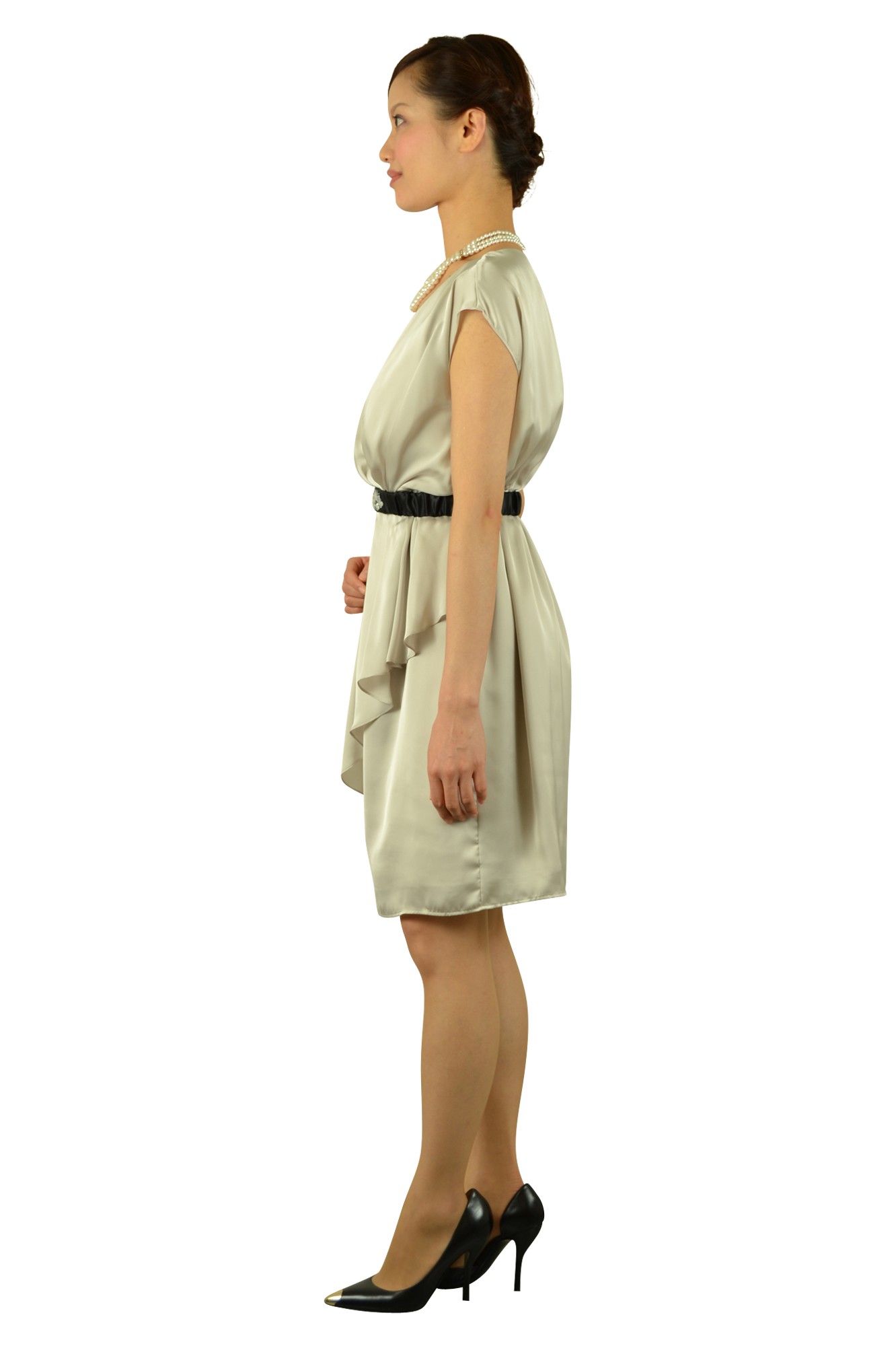 ベルト付きシャンパンドレス